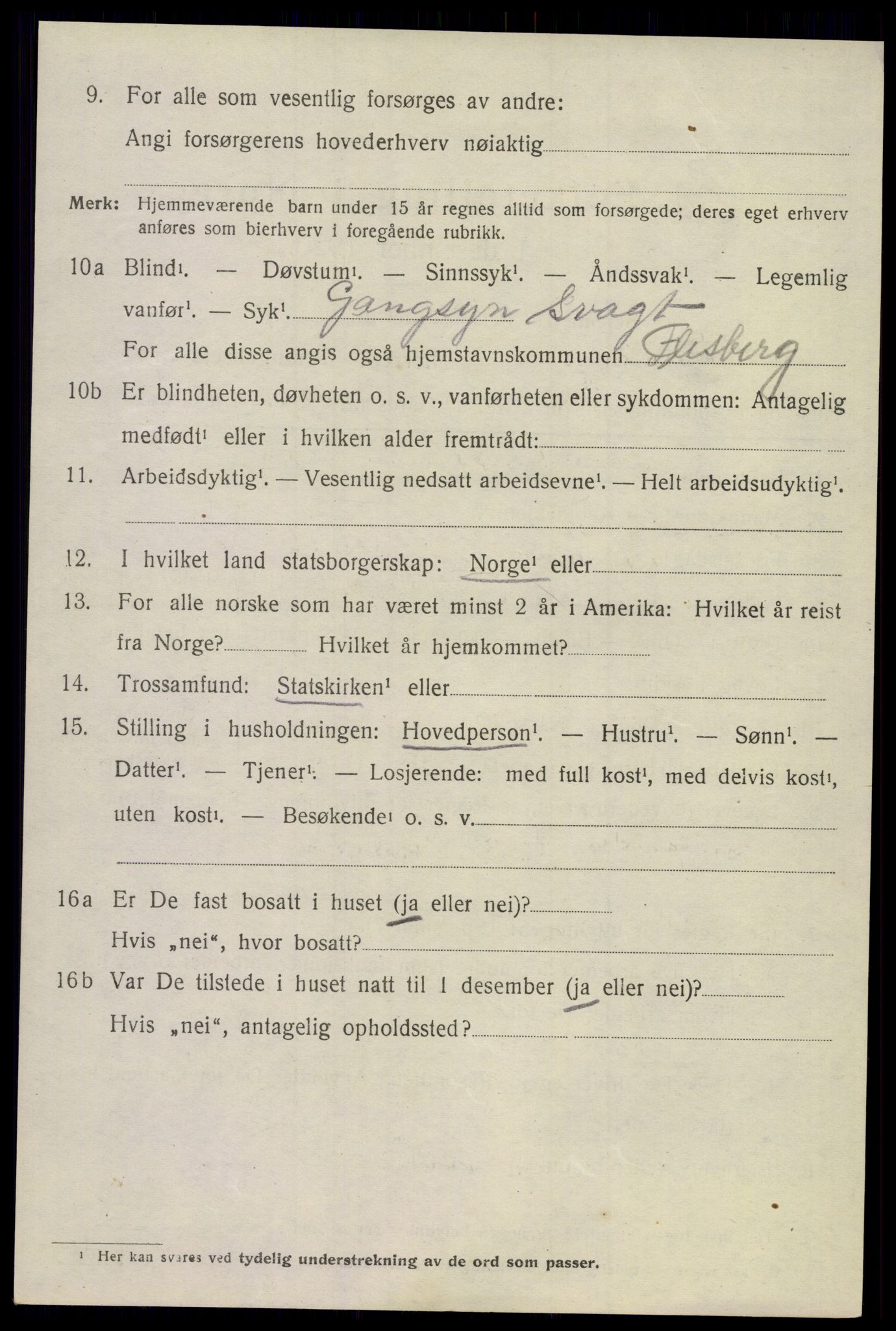 SAKO, 1920 census for Flesberg, 1920, p. 3828