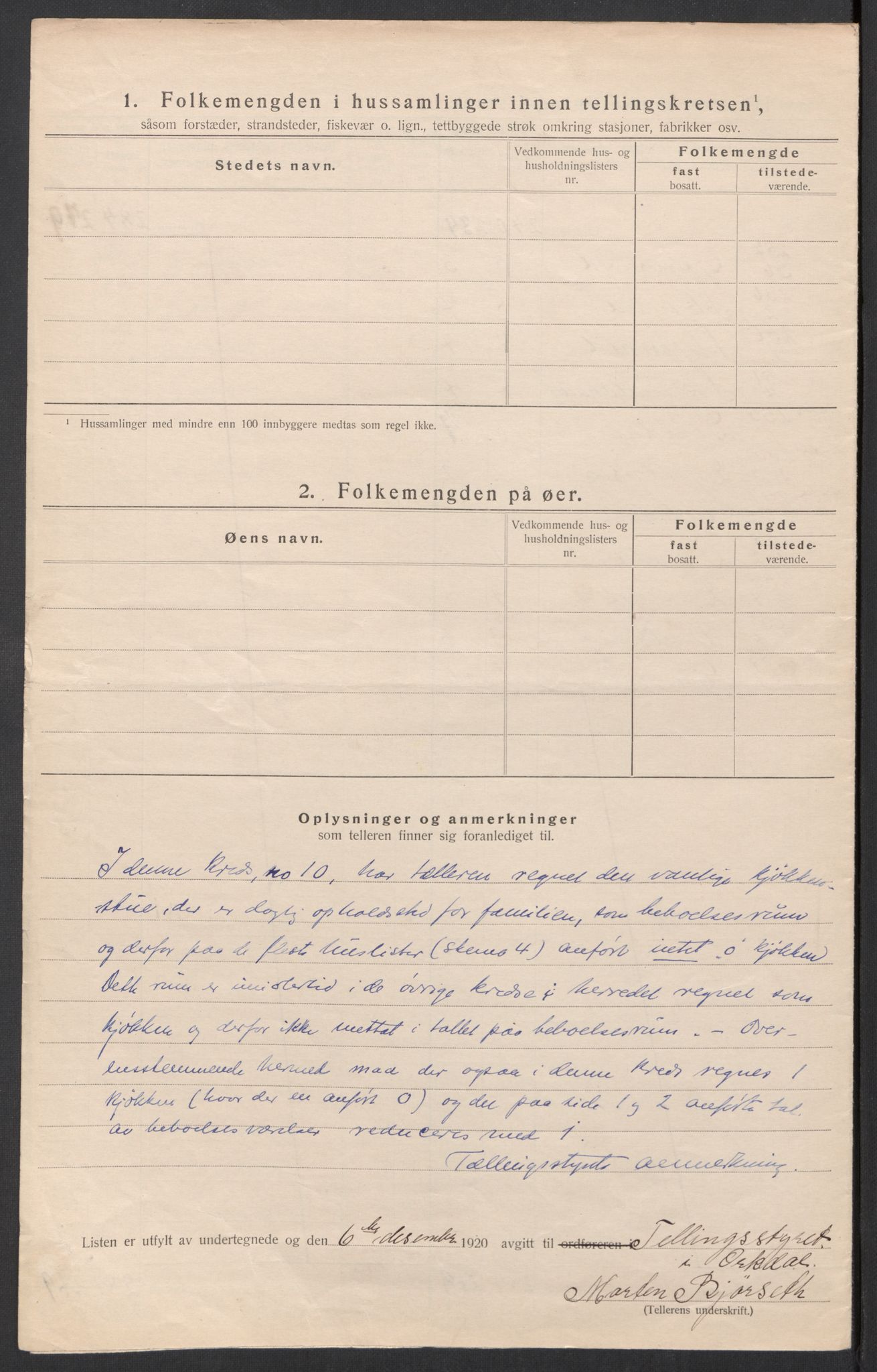 SAT, 1920 census for Orkdal, 1920, p. 37