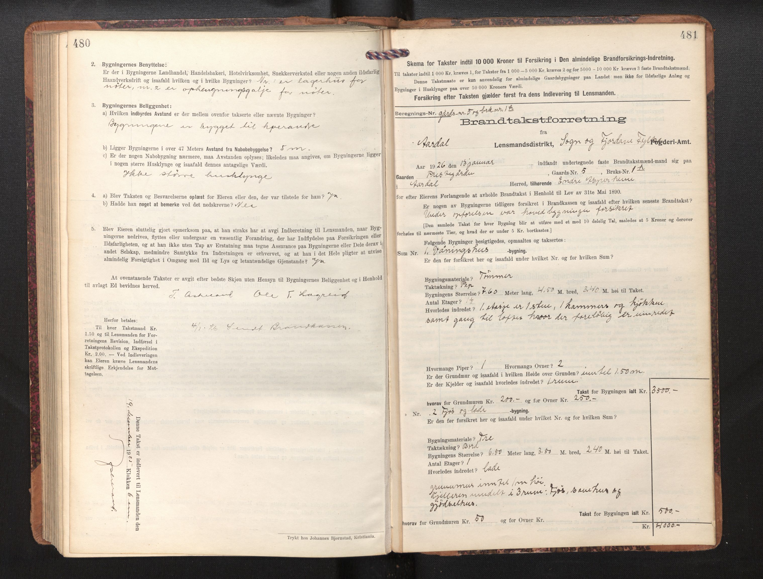 Lensmannen i Årdal, AV/SAB-A-30501/0012/L0009: Branntakstprotokoll, skjematakst, 1914-1926, p. 480-481