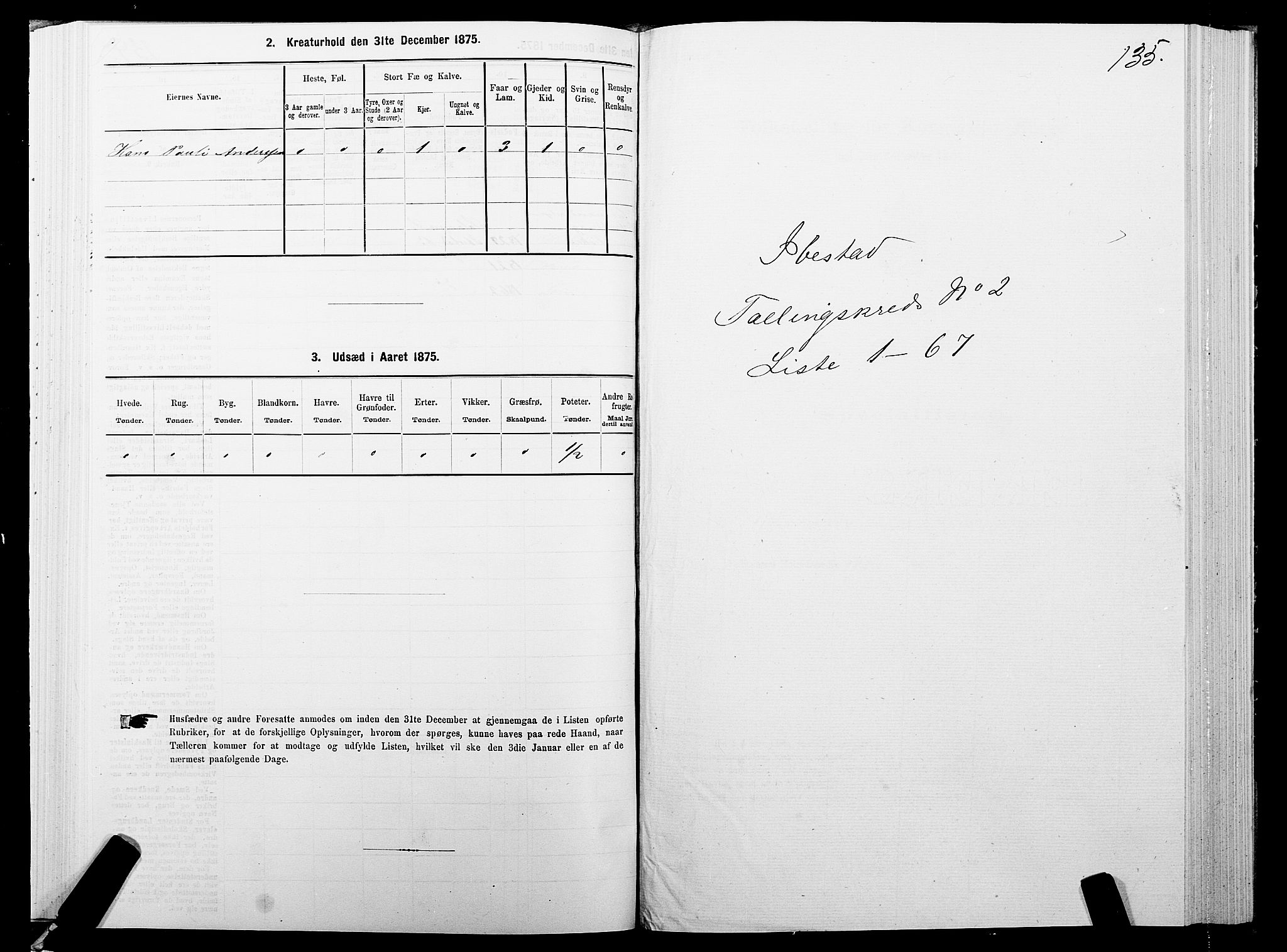 SATØ, 1875 census for 1917P Ibestad, 1875, p. 1135