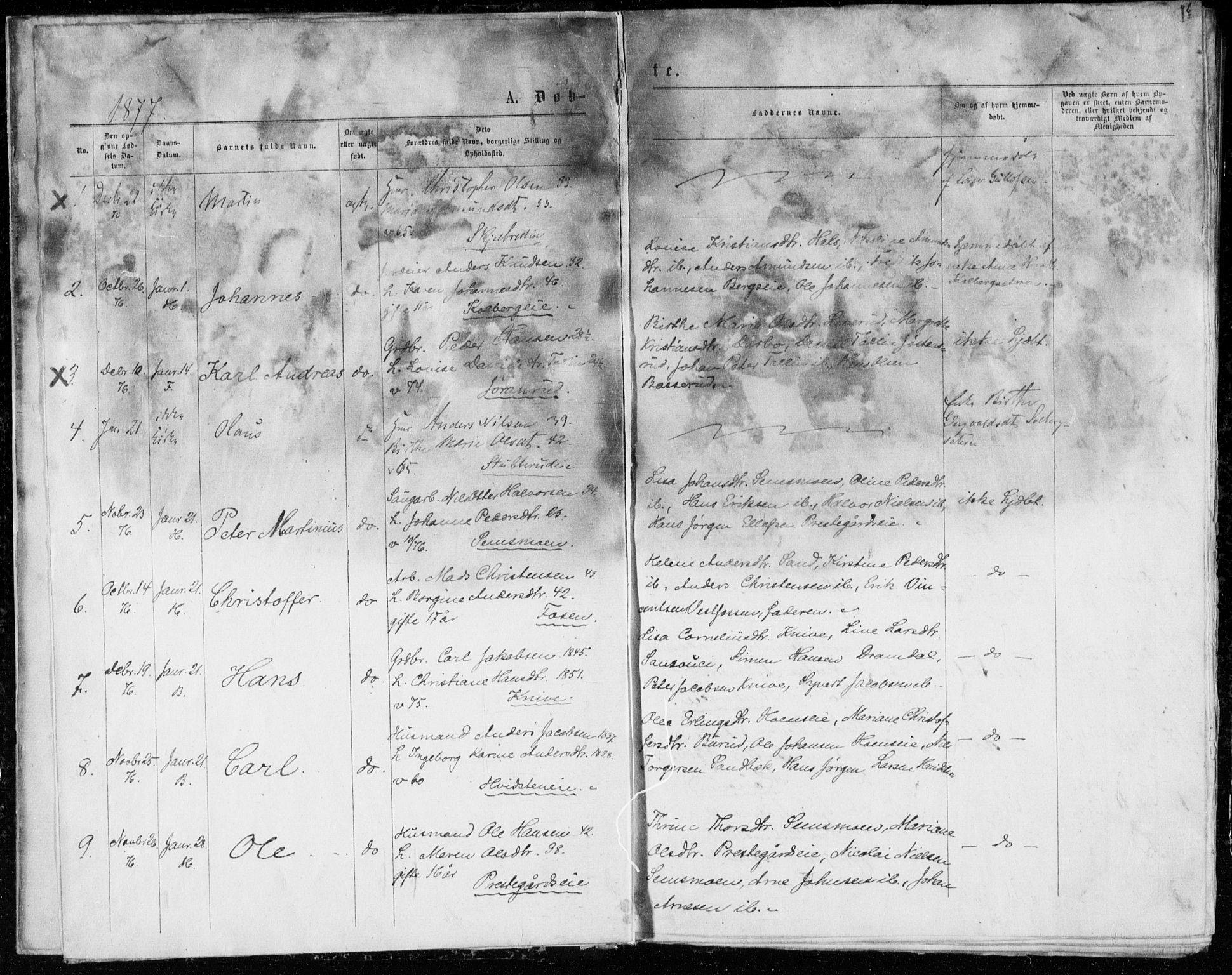 Eiker kirkebøker, SAKO/A-4/G/Ga/L0004: Parish register (copy) no. I 4, 1877-1877, p. 1