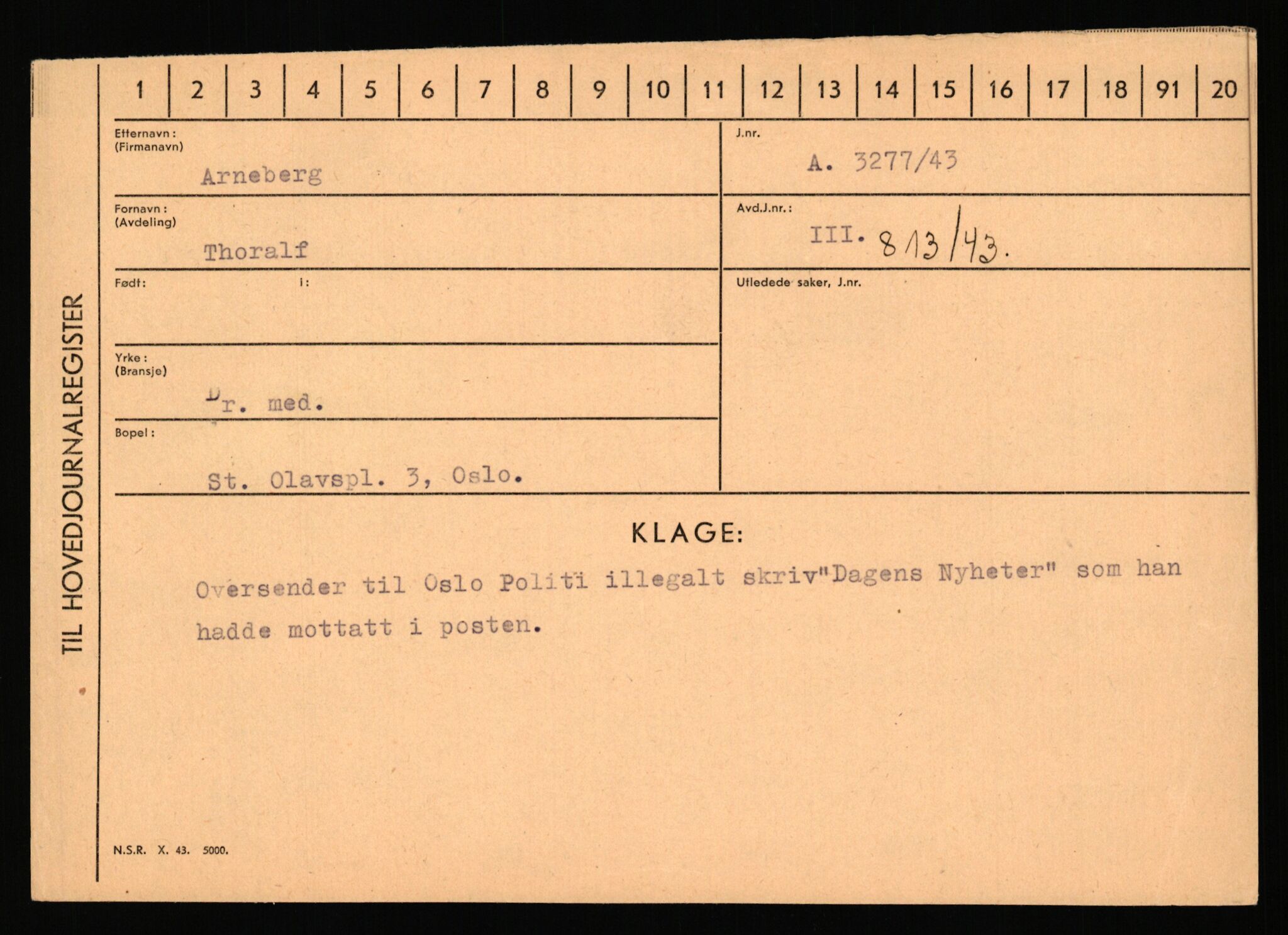 Statspolitiet - Hovedkontoret / Osloavdelingen, AV/RA-S-1329/C/Ca/L0002: Arneberg - Brand, 1943-1945, p. 2