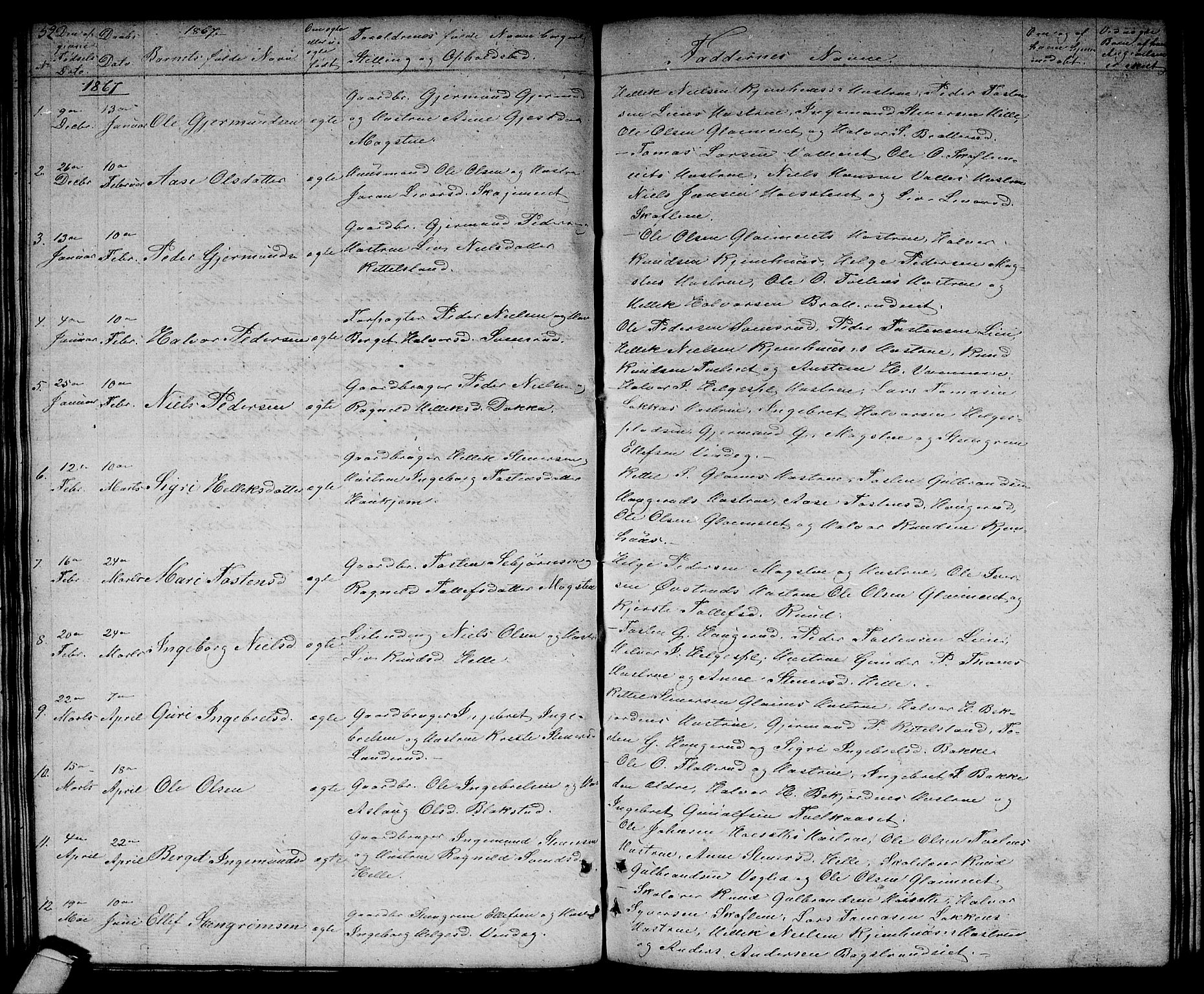 Rollag kirkebøker, SAKO/A-240/G/Gb/L0001: Parish register (copy) no. II 1, 1836-1877, p. 52