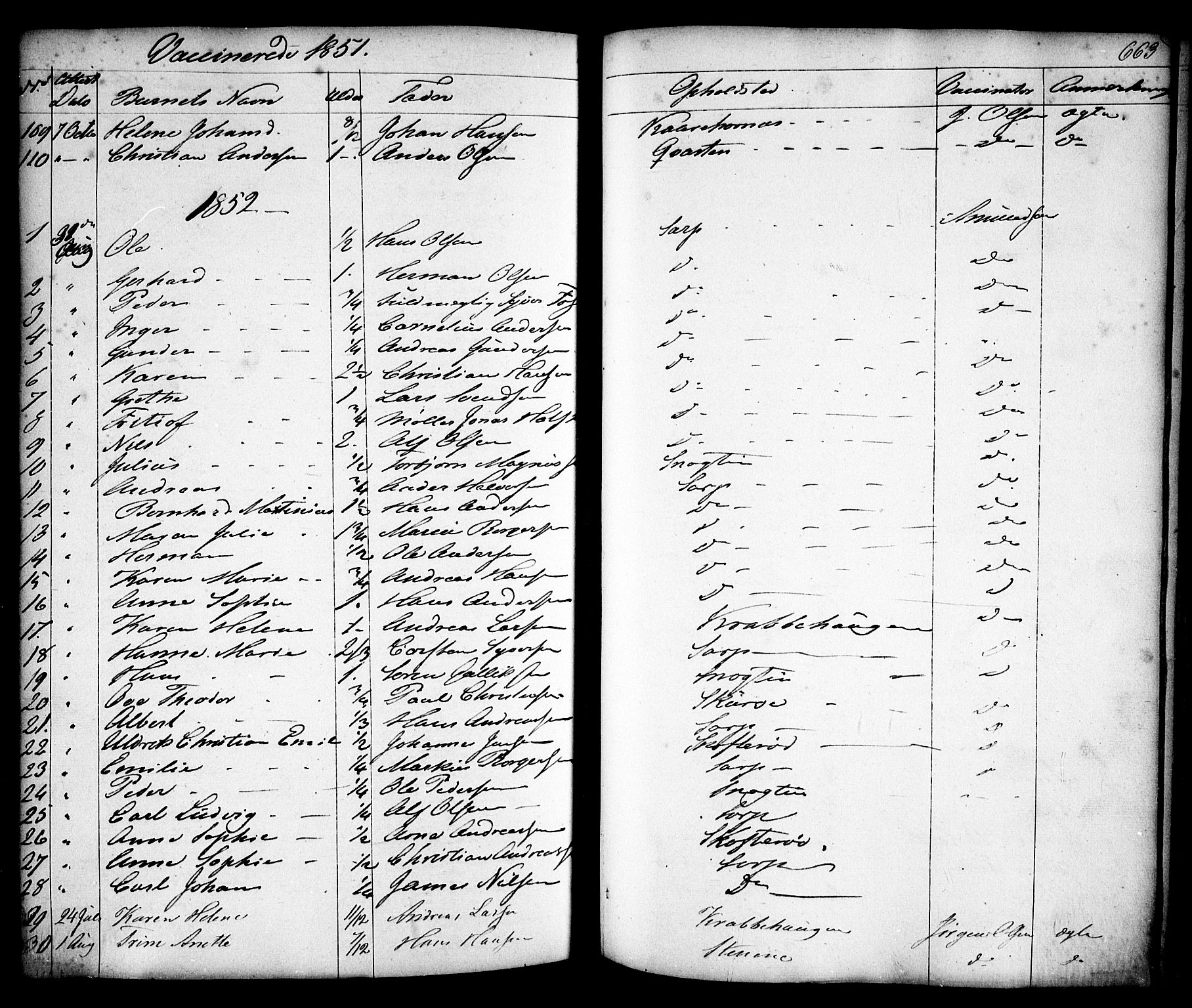 Skjeberg prestekontor Kirkebøker, SAO/A-10923/F/Fa/L0006: Parish register (official) no. I 6, 1846-1858, p. 663