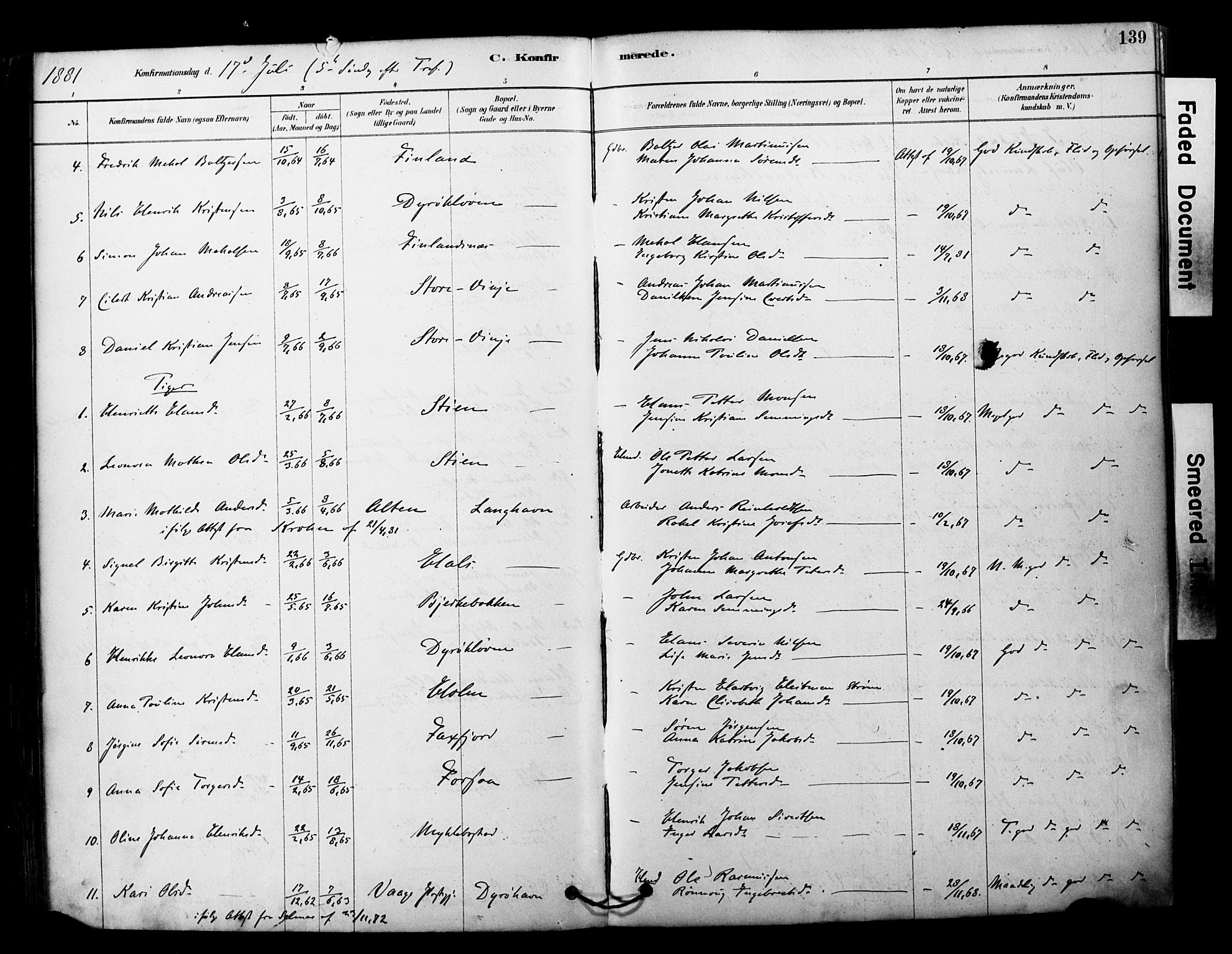 Tranøy sokneprestkontor, SATØ/S-1313/I/Ia/Iaa/L0011kirke: Parish register (official) no. 11, 1878-1904, p. 139