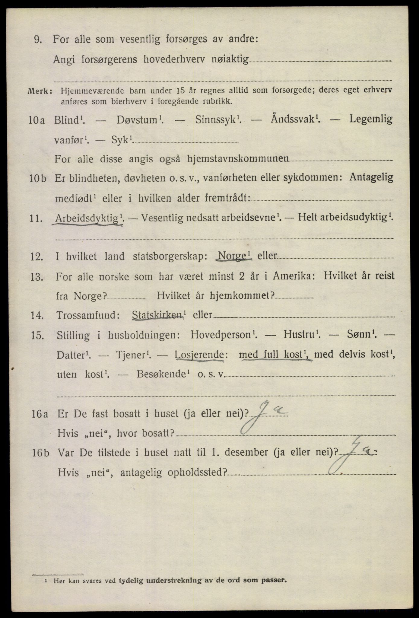 SAKO, 1920 census for Solum, 1920, p. 4043