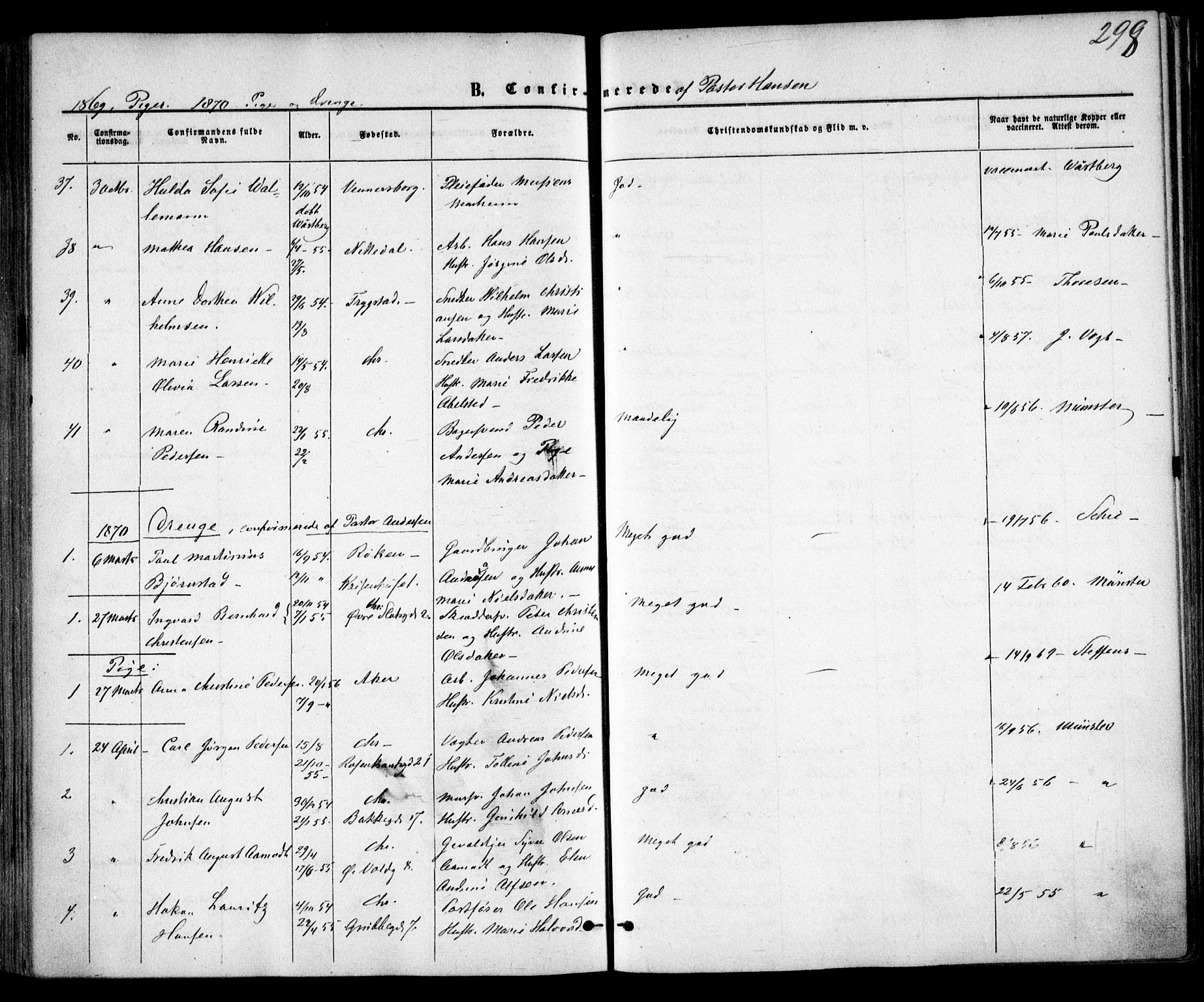 Trefoldighet prestekontor Kirkebøker, AV/SAO-A-10882/F/Fb/L0001: Parish register (official) no. II 1, 1858-1871, p. 298