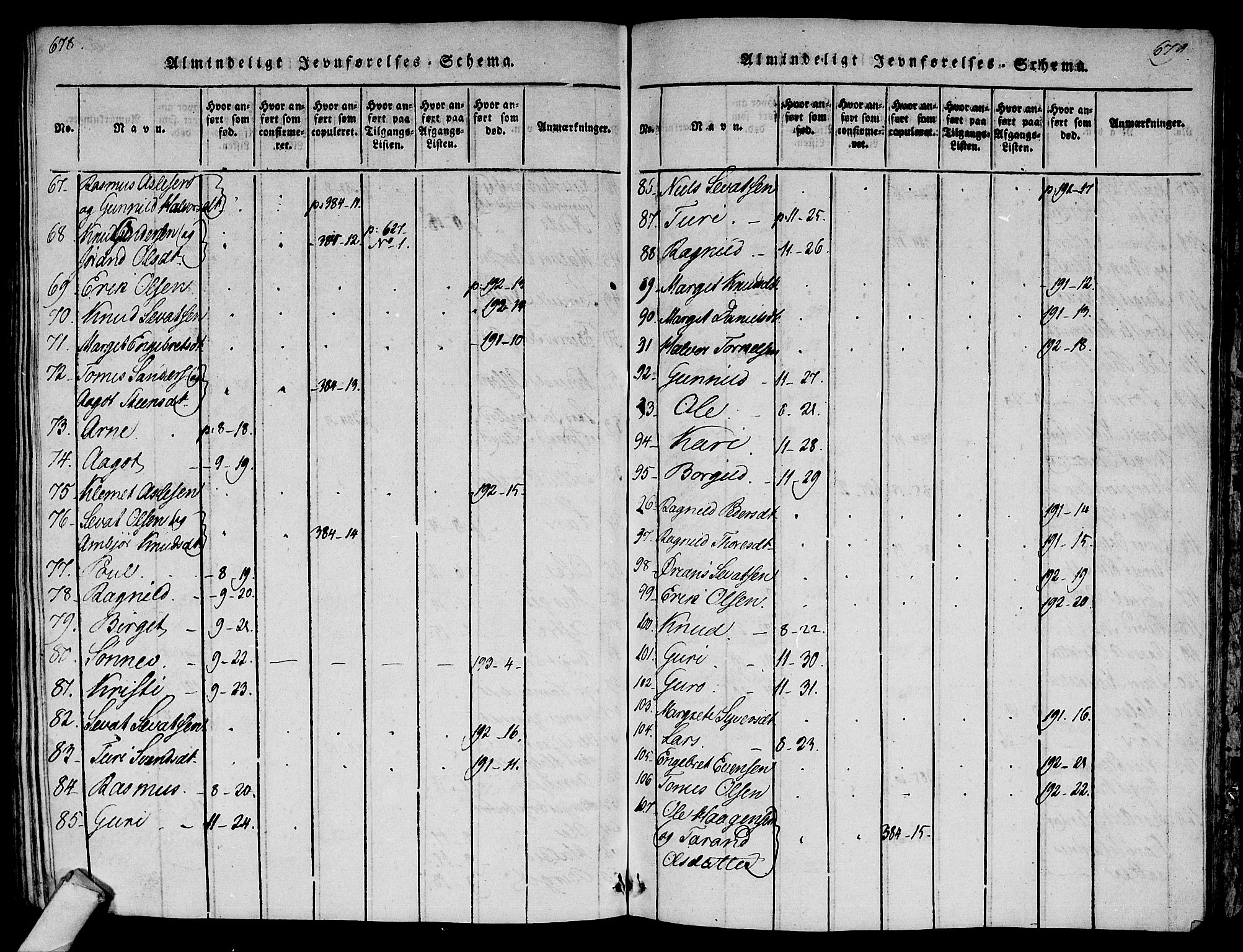 Ål kirkebøker, SAKO/A-249/F/Fa/L0004: Parish register (official) no. I 4, 1815-1825, p. 678-679