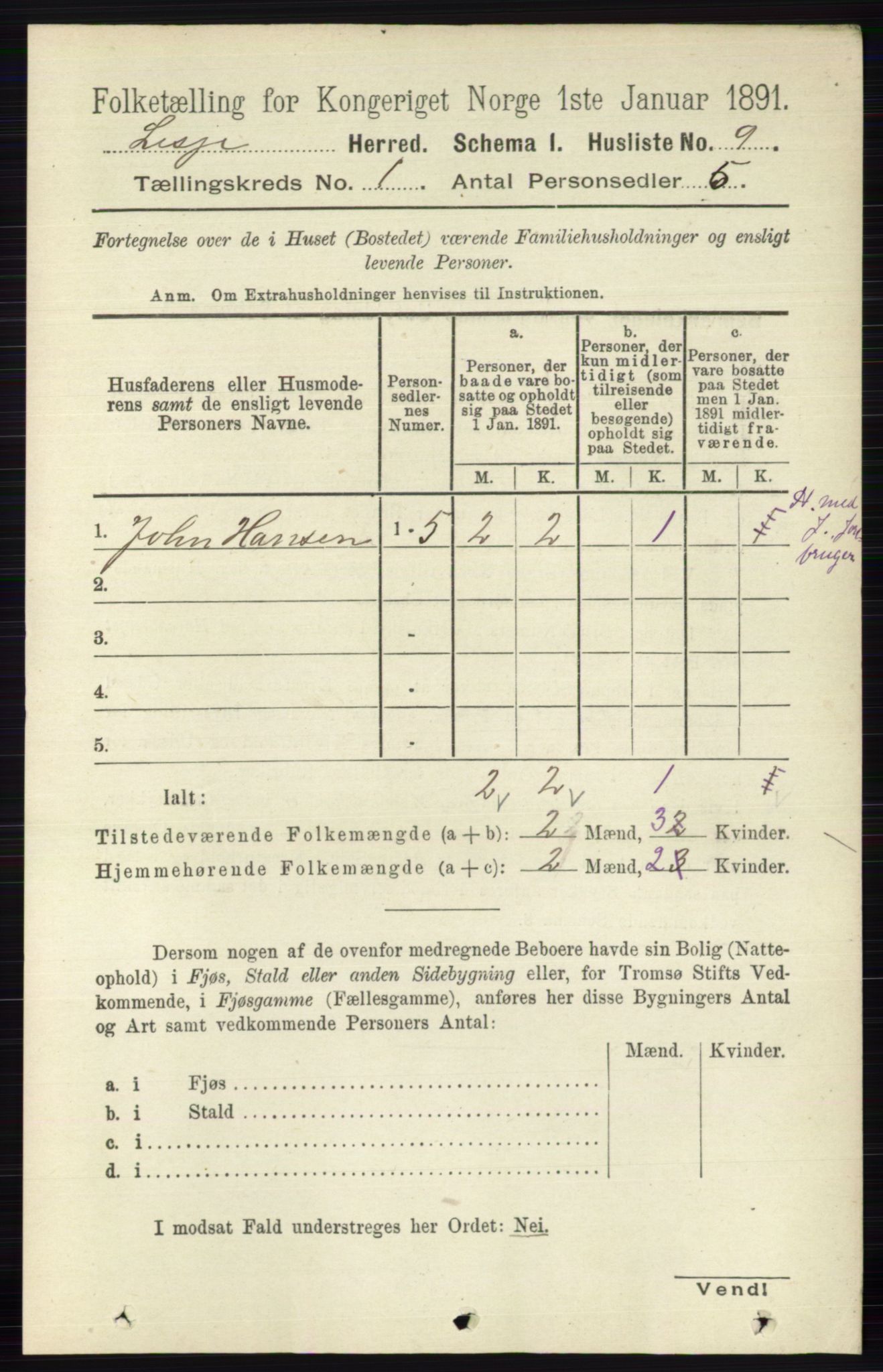 RA, 1891 census for 0512 Lesja, 1891, p. 31