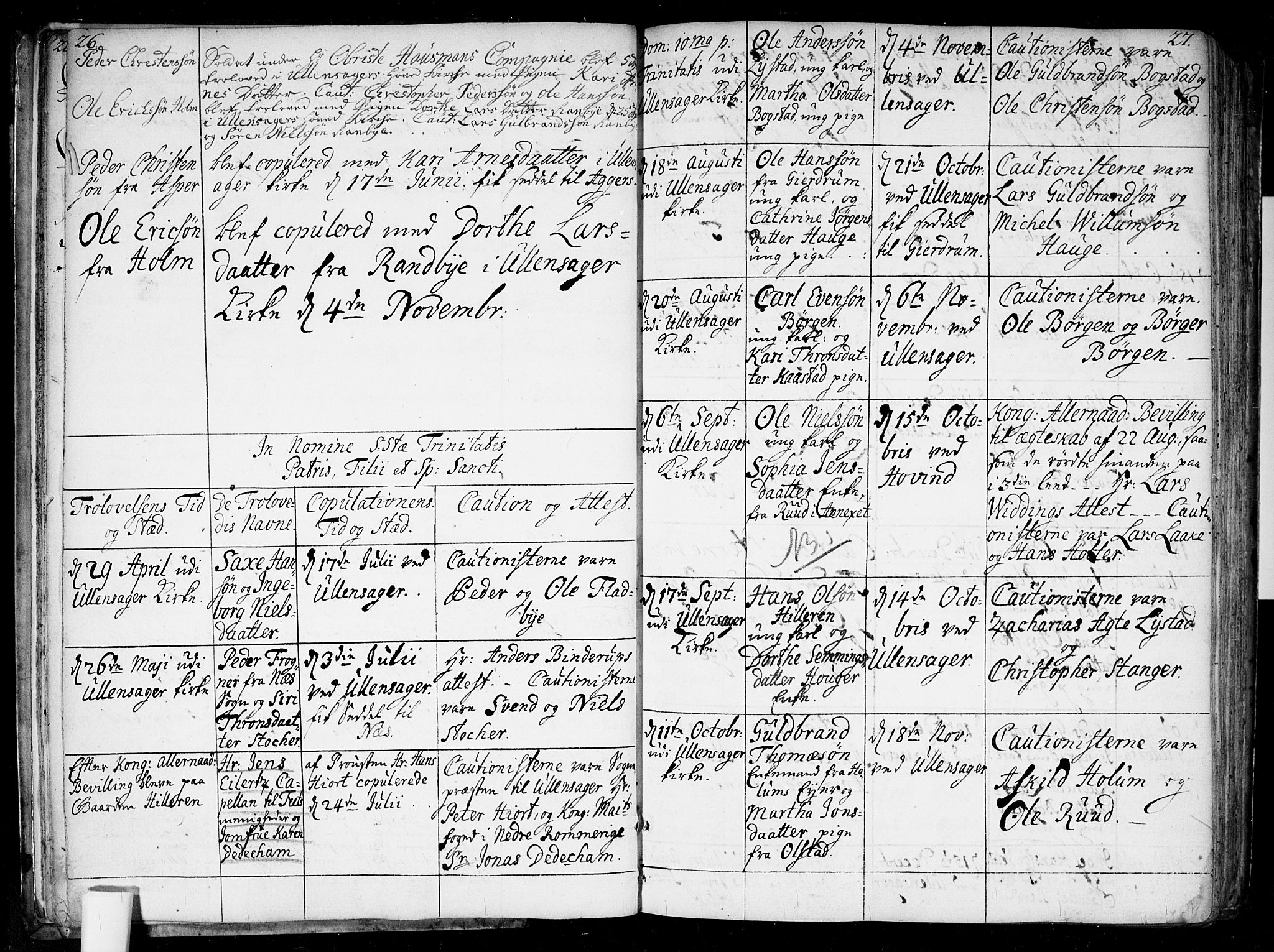 Ullensaker prestekontor Kirkebøker, SAO/A-10236a/F/Fa/L0010: Parish register (official) no. I 10, 1733-1776, p. 26-27