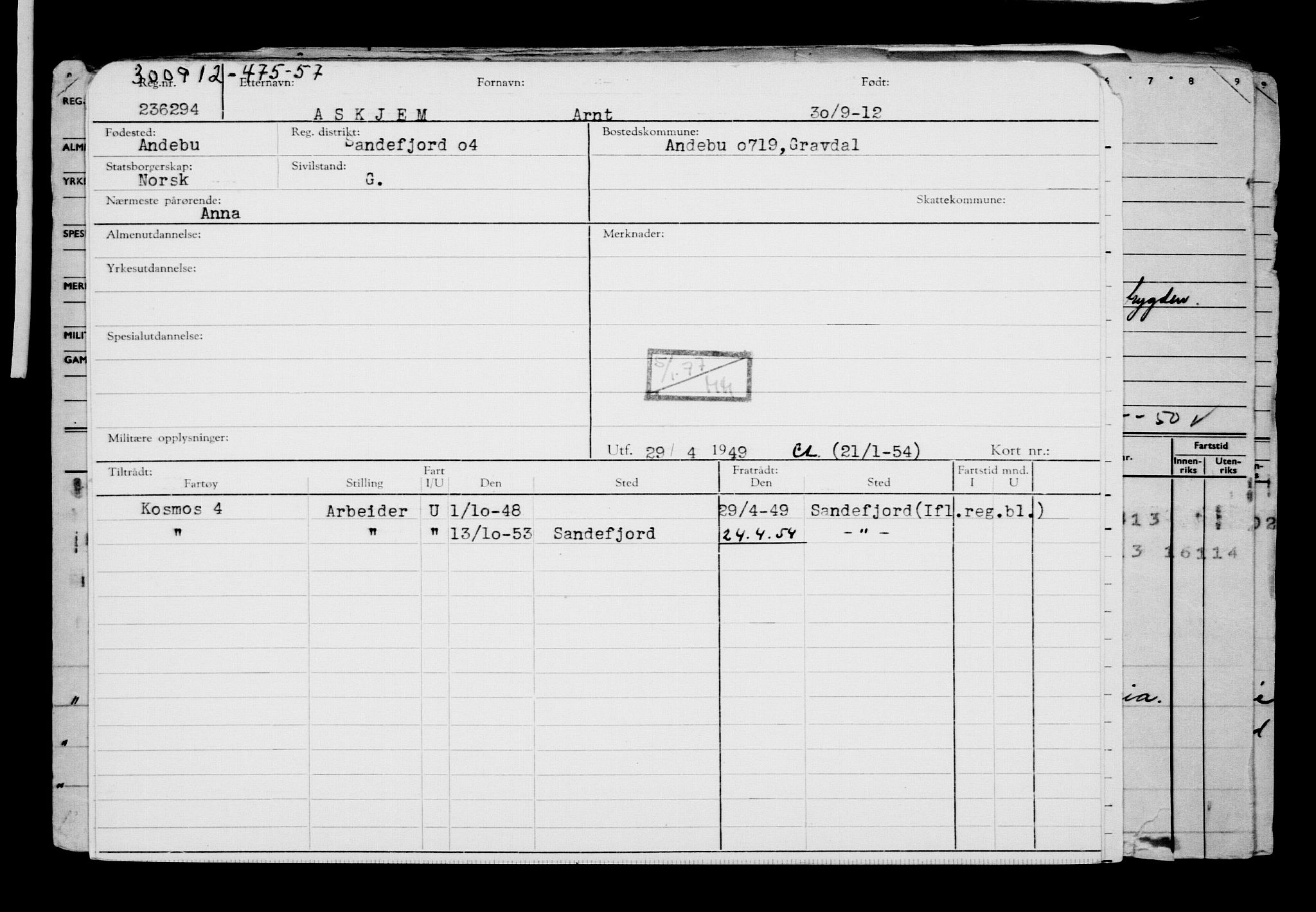 Direktoratet for sjømenn, AV/RA-S-3545/G/Gb/L0107: Hovedkort, 1912, p. 578