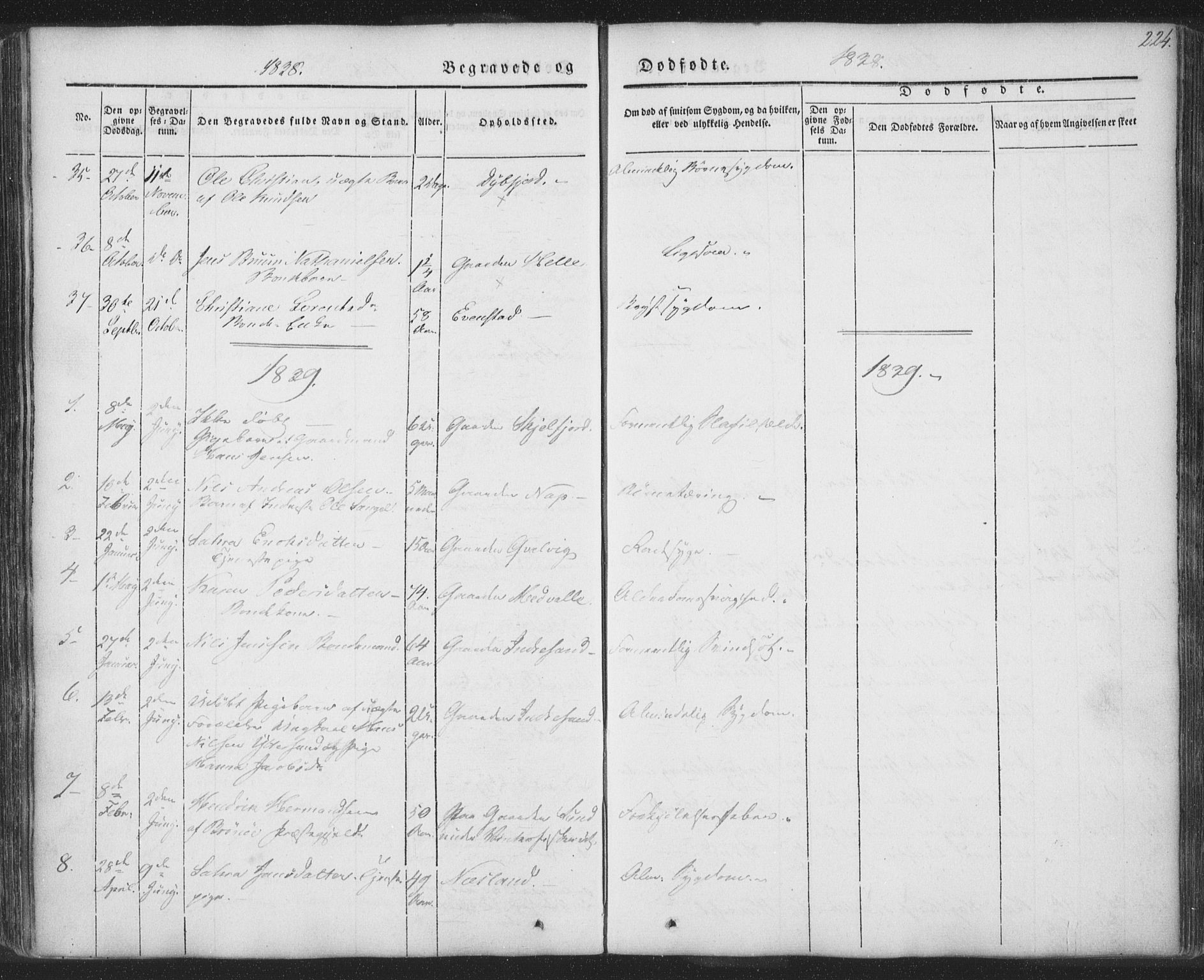 Ministerialprotokoller, klokkerbøker og fødselsregistre - Nordland, AV/SAT-A-1459/885/L1202: Parish register (official) no. 885A03, 1838-1859, p. 224