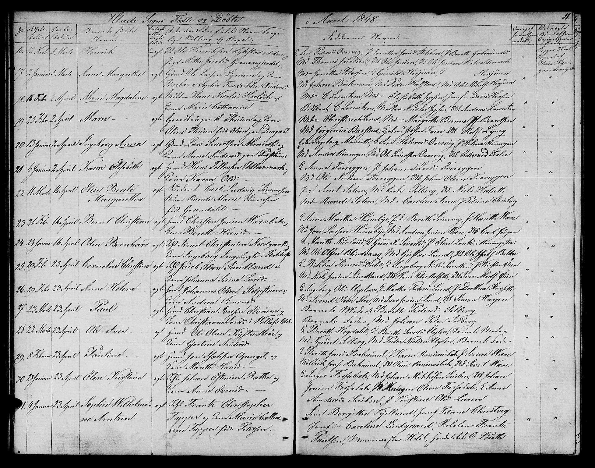 Ministerialprotokoller, klokkerbøker og fødselsregistre - Sør-Trøndelag, SAT/A-1456/606/L0309: Parish register (copy) no. 606C05, 1841-1849, p. 51
