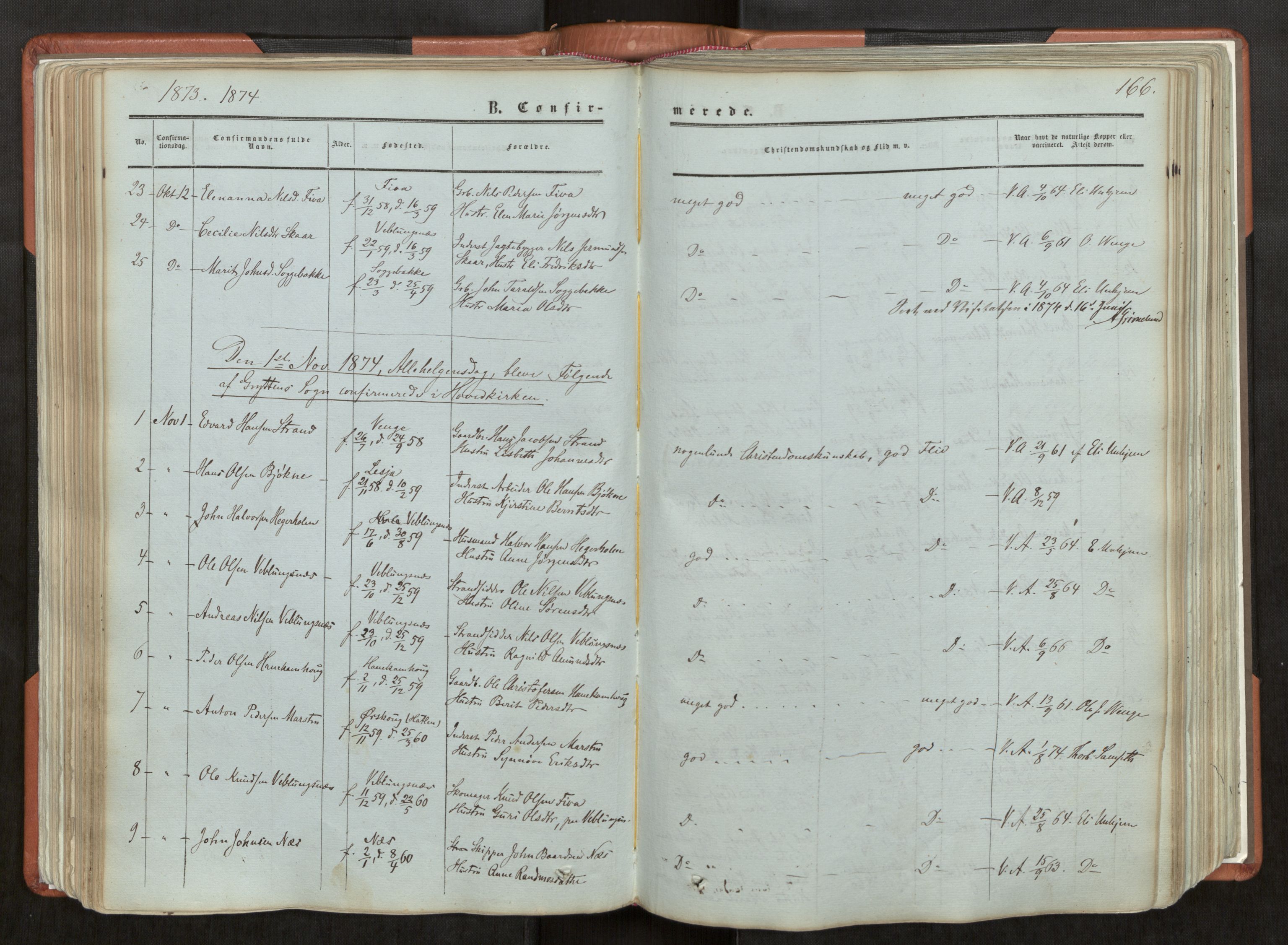 Ministerialprotokoller, klokkerbøker og fødselsregistre - Møre og Romsdal, AV/SAT-A-1454/544/L0572: Parish register (official) no. 544A05, 1854-1886, p. 166