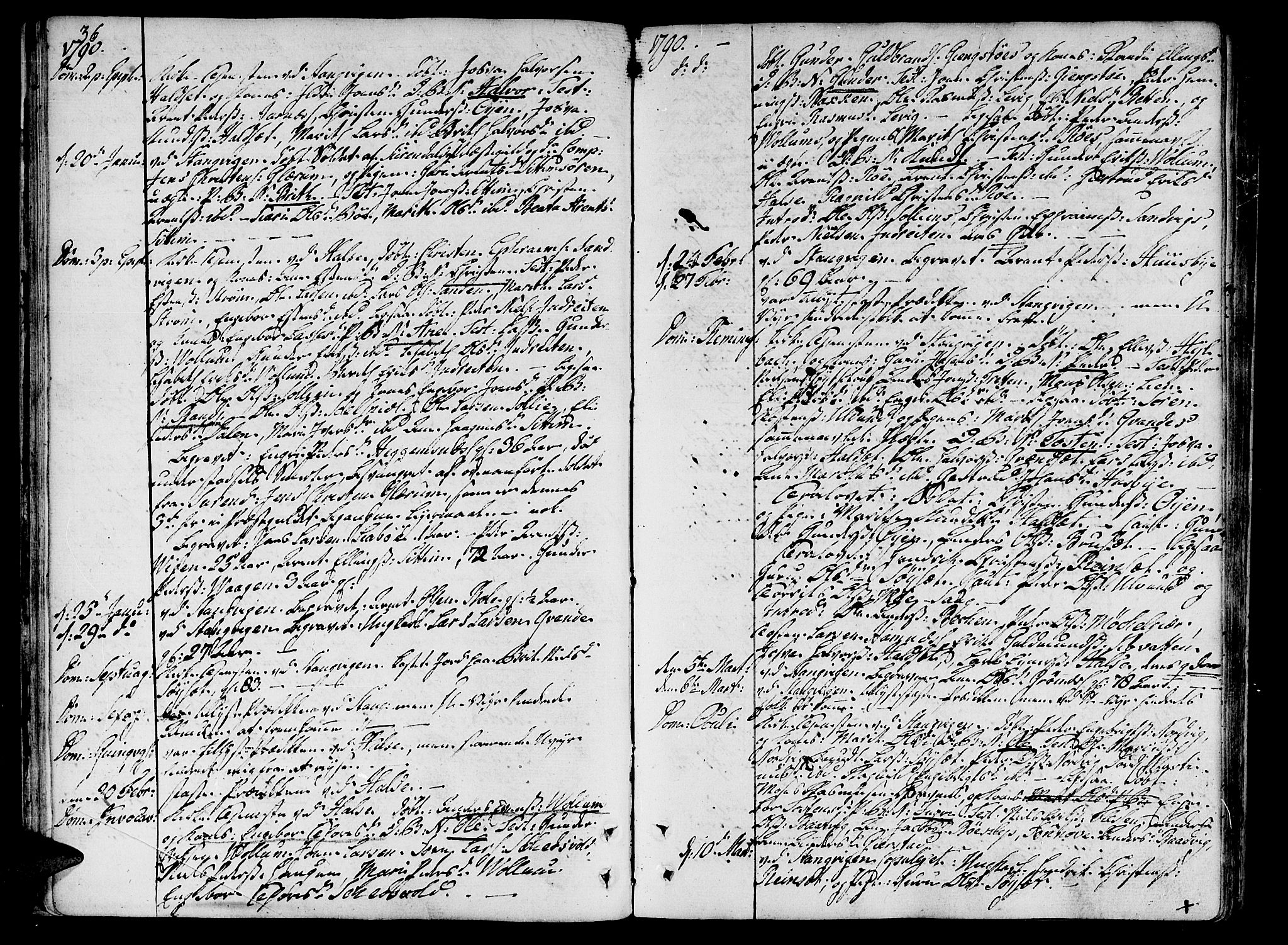 Ministerialprotokoller, klokkerbøker og fødselsregistre - Møre og Romsdal, SAT/A-1454/592/L1022: Parish register (official) no. 592A01, 1784-1819, p. 36