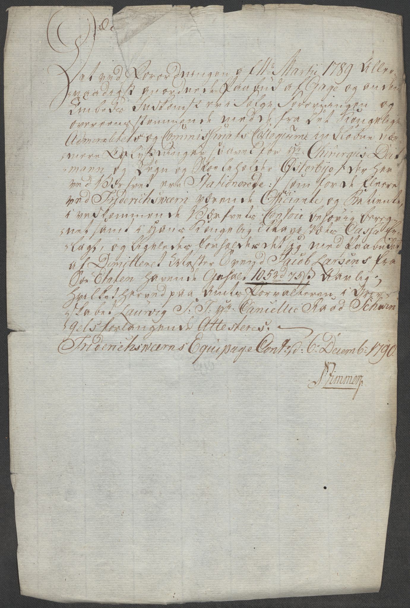 Rentekammeret inntil 1814, Reviderte regnskaper, Mindre regnskaper, AV/RA-EA-4068/Rf/Rfe/L0021: Larvik grevskap, Lista fogderi, 1789, p. 19