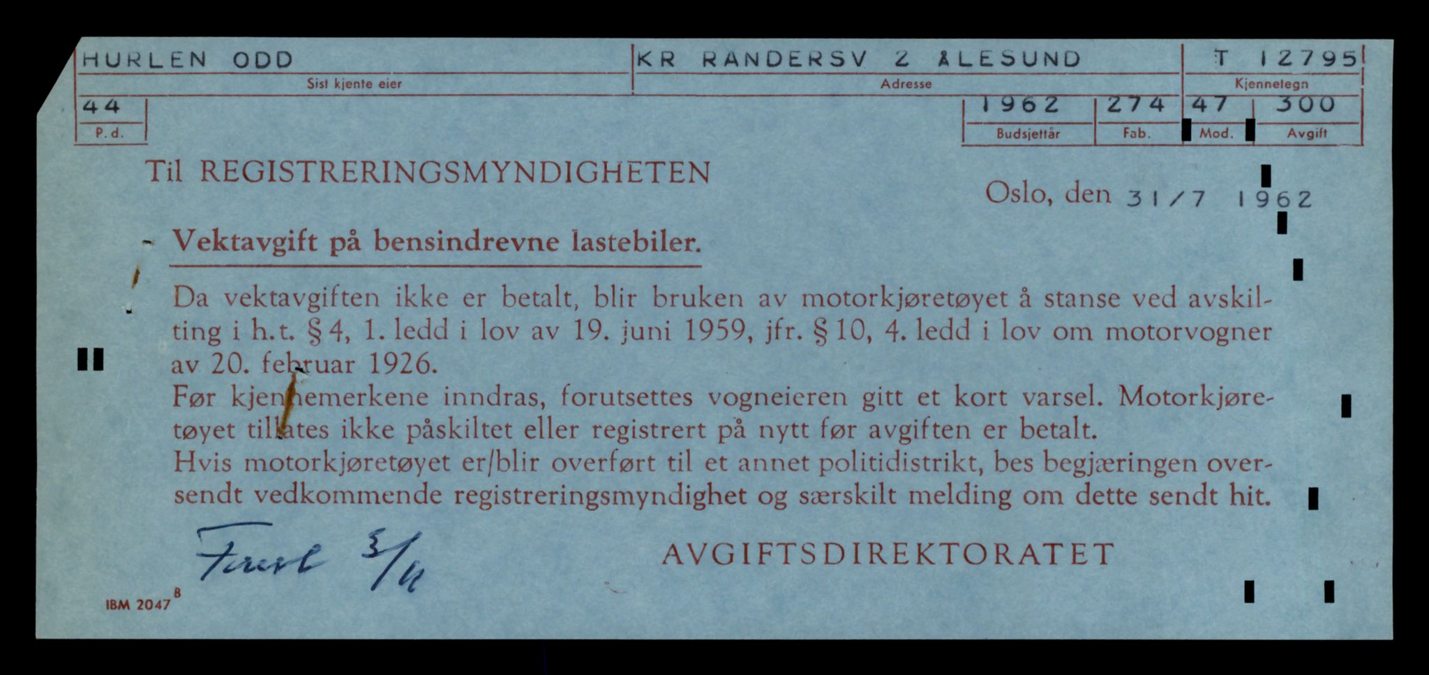 Møre og Romsdal vegkontor - Ålesund trafikkstasjon, AV/SAT-A-4099/F/Fe/L0035: Registreringskort for kjøretøy T 12653 - T 12829, 1927-1998, p. 2360
