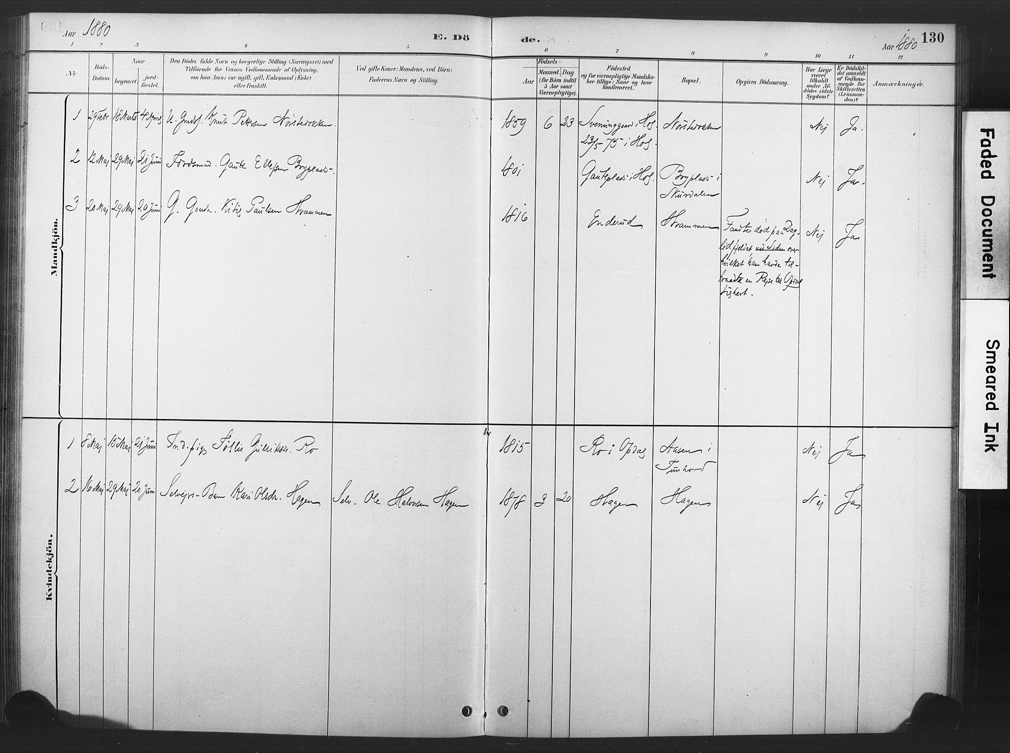 Nore kirkebøker, SAKO/A-238/F/Fd/L0001: Parish register (official) no. IV 1, 1878-1918, p. 130