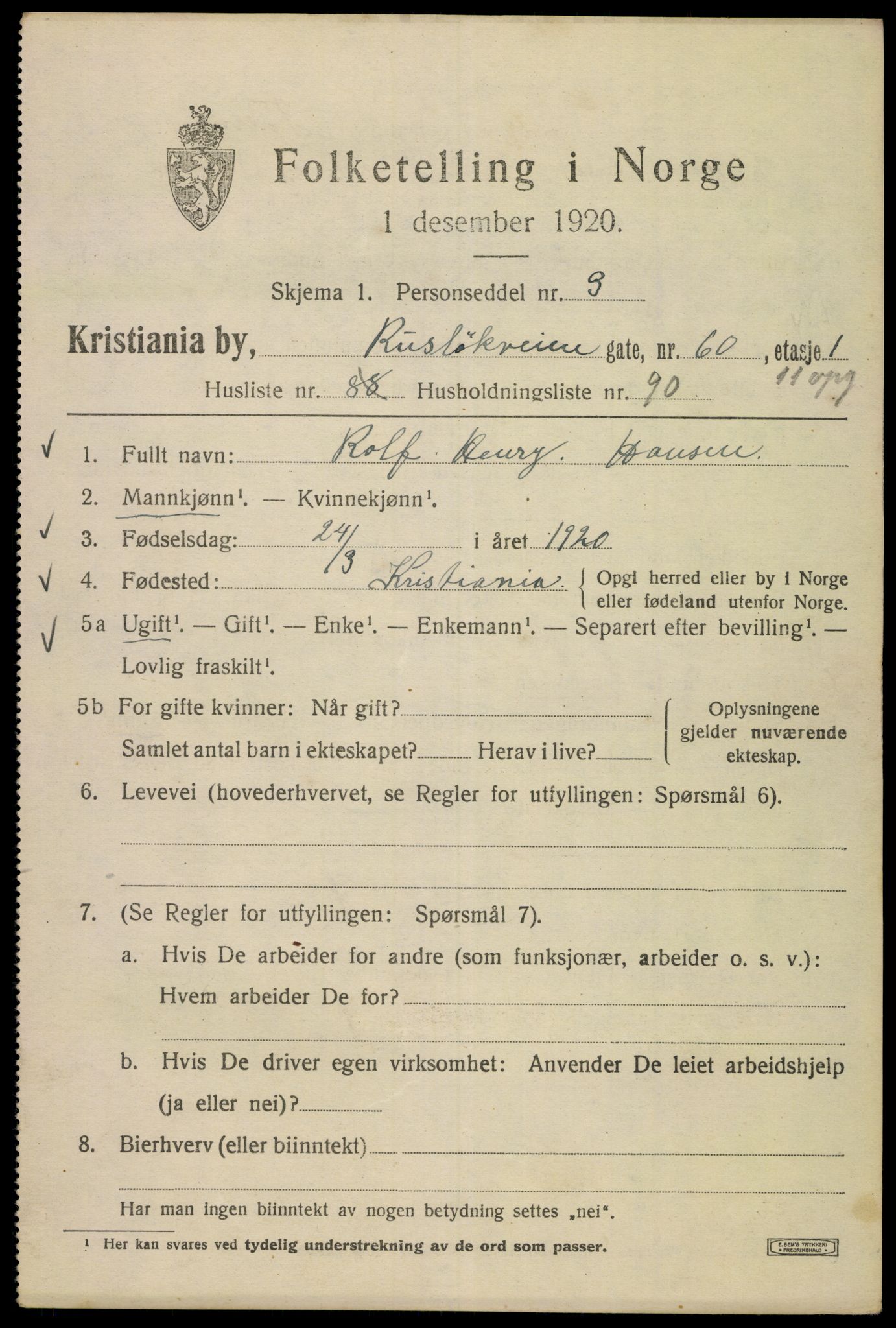 SAO, 1920 census for Kristiania, 1920, p. 473249