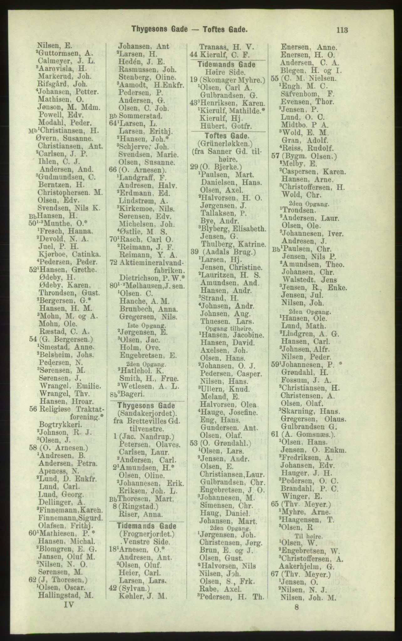 Kristiania/Oslo adressebok, PUBL/-, 1884, p. 113