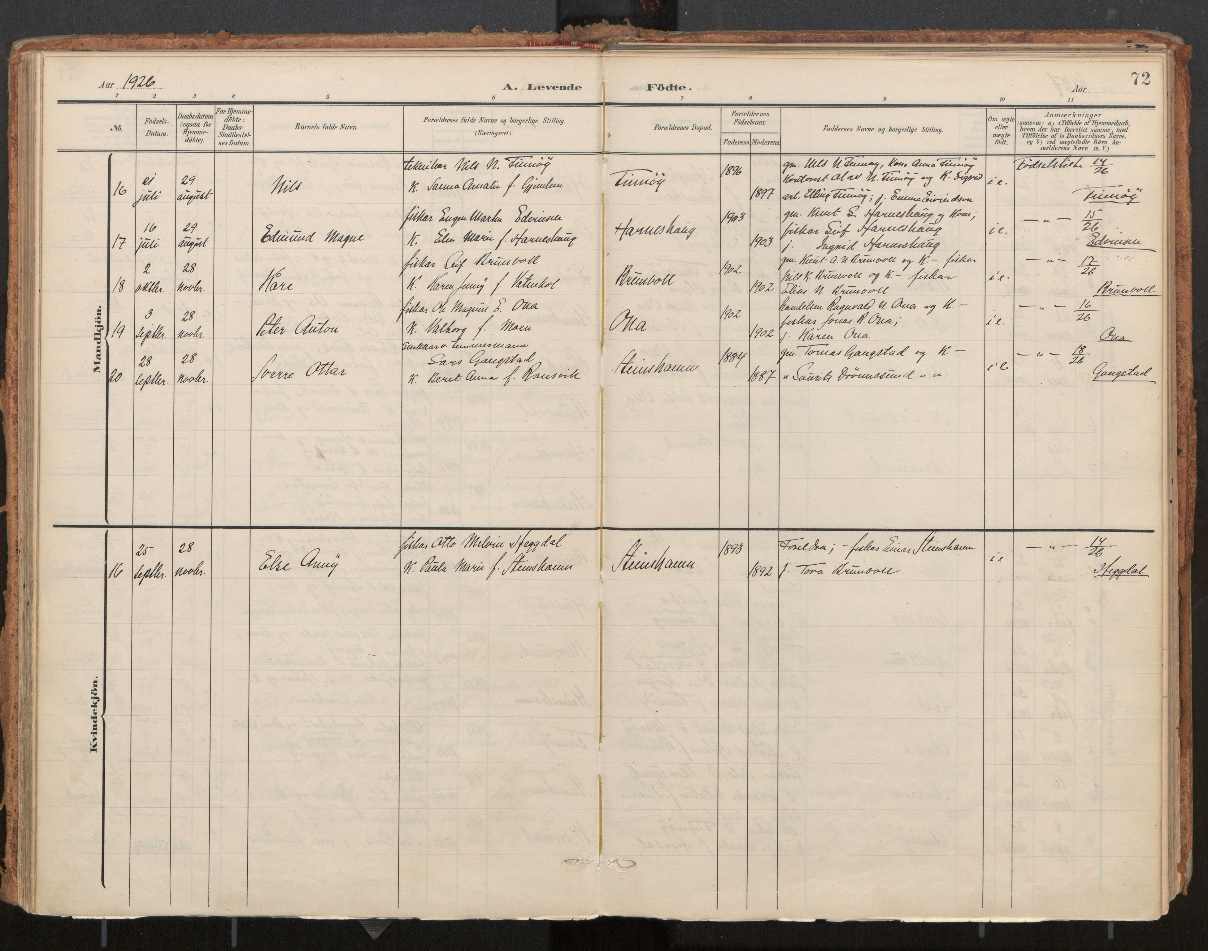 Ministerialprotokoller, klokkerbøker og fødselsregistre - Møre og Romsdal, AV/SAT-A-1454/561/L0730: Parish register (official) no. 561A04, 1901-1929, p. 72