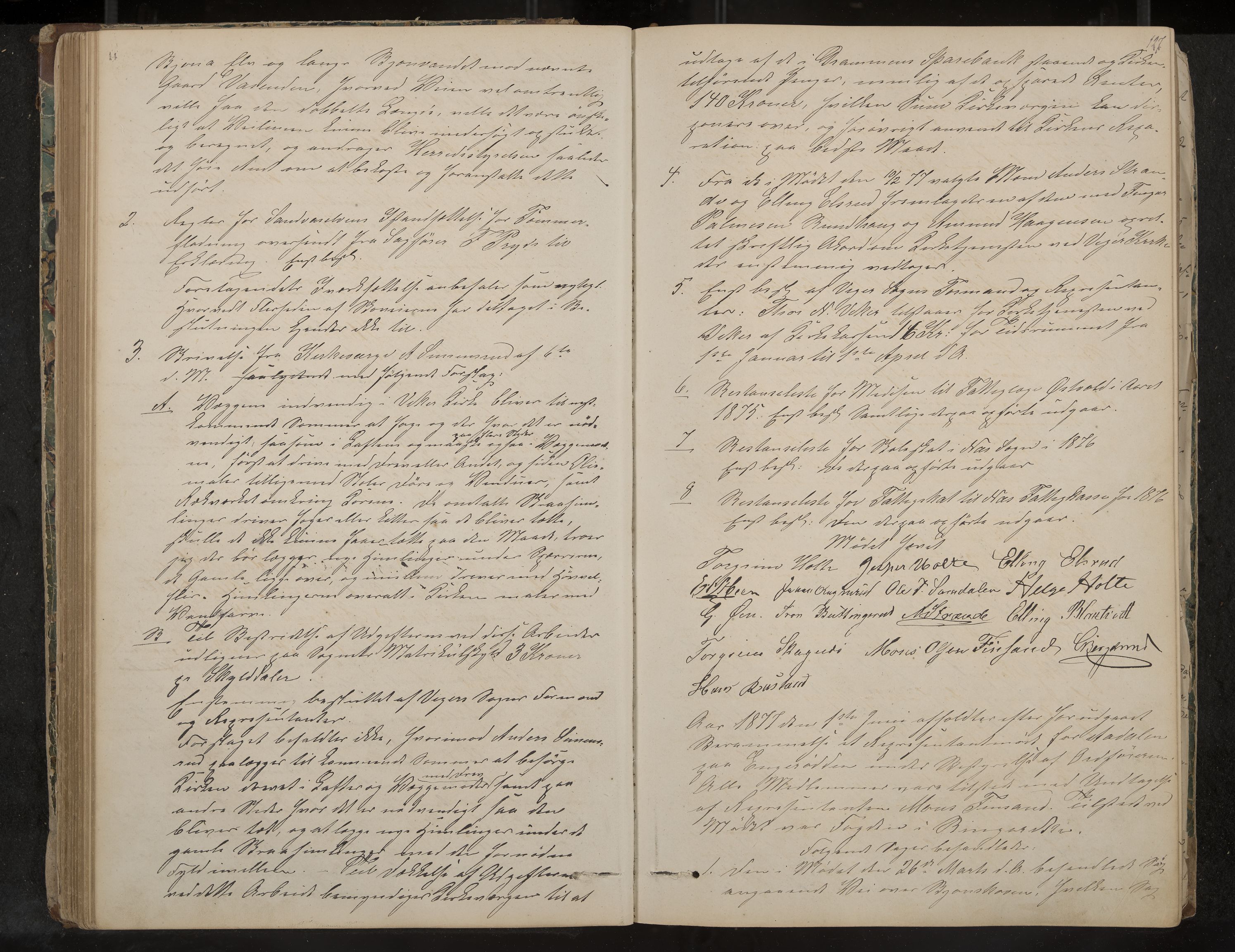 Ådal formannskap og sentraladministrasjon, IKAK/0614021/A/Aa/L0001: Møtebok, 1858-1891, p. 127