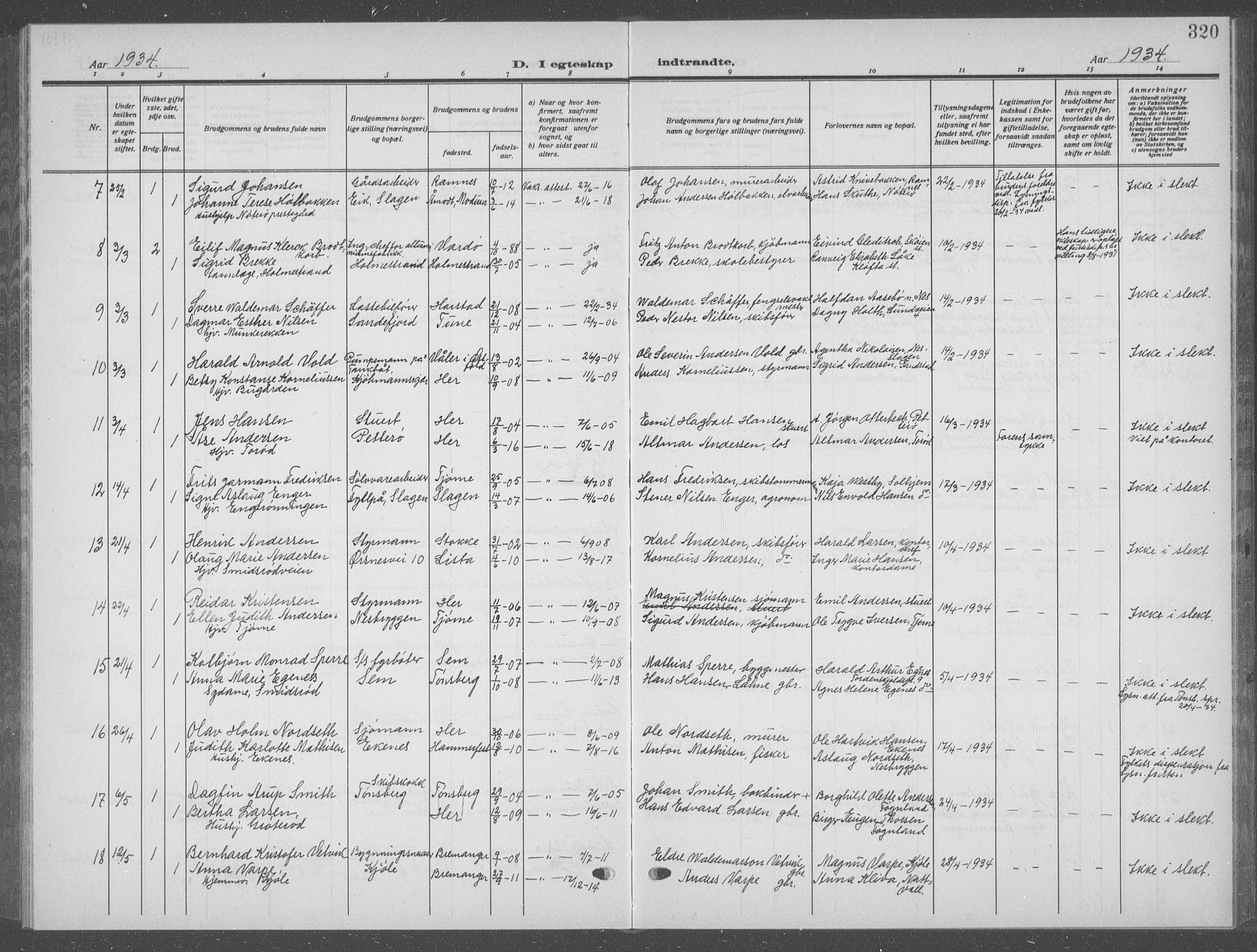 Nøtterøy kirkebøker, AV/SAKO-A-354/G/Ga/L0006: Parish register (copy) no. I 6, 1925-1939, p. 320