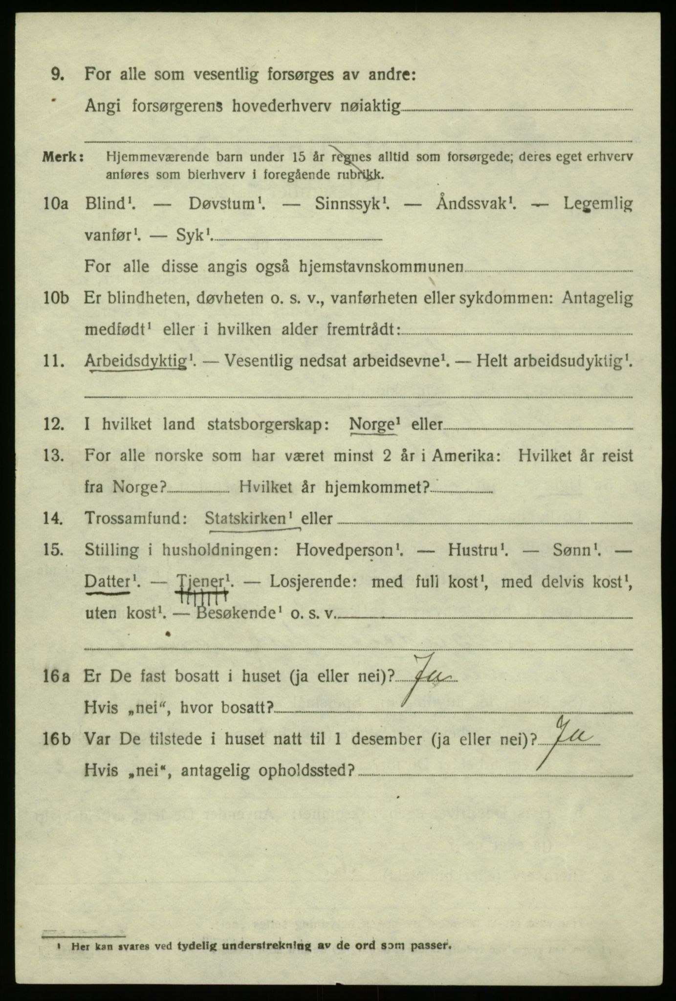 SAB, 1920 census for Hosanger, 1920, p. 5846