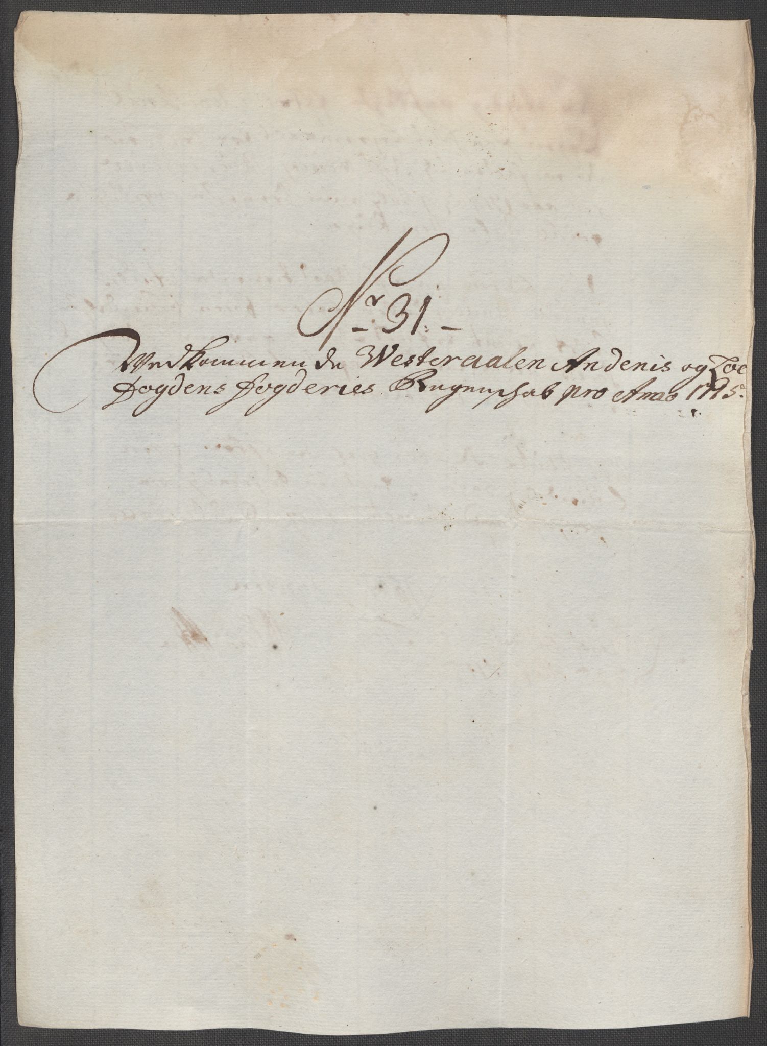 Rentekammeret inntil 1814, Reviderte regnskaper, Fogderegnskap, AV/RA-EA-4092/R67/L4681: Fogderegnskap Vesterålen, Andenes og Lofoten, 1715, p. 188