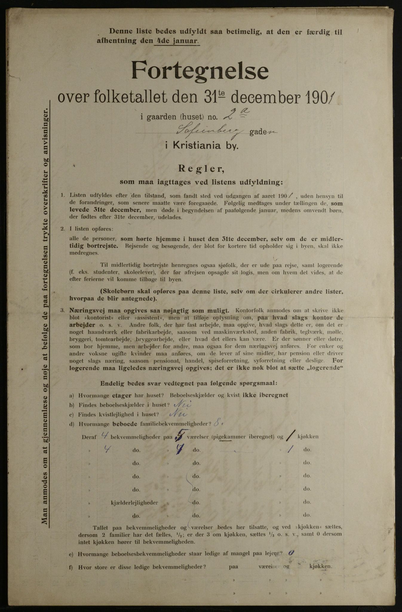 OBA, Municipal Census 1901 for Kristiania, 1901, p. 15130