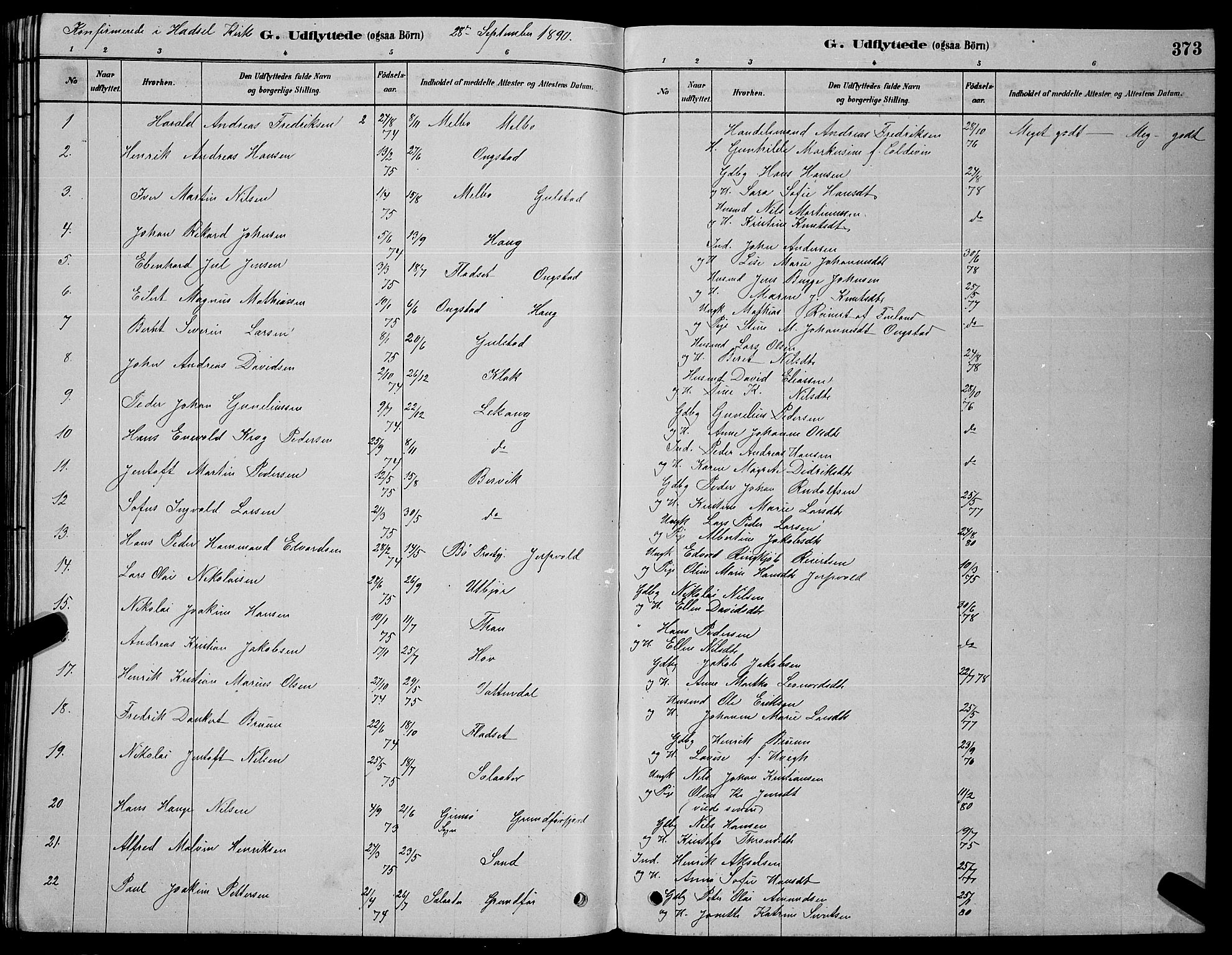 Ministerialprotokoller, klokkerbøker og fødselsregistre - Nordland, SAT/A-1459/888/L1267: Parish register (copy) no. 888C05, 1878-1890, p. 373