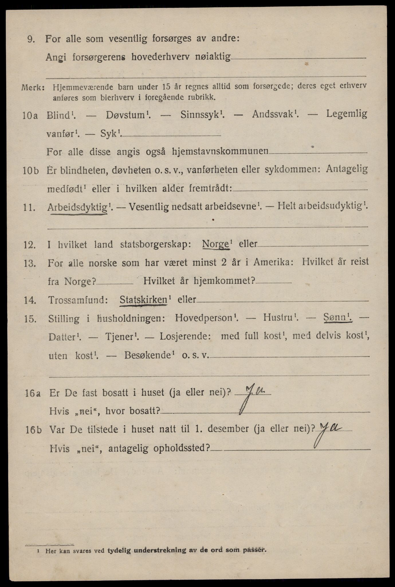 SAST, 1920 census for Jelsa, 1920, p. 943