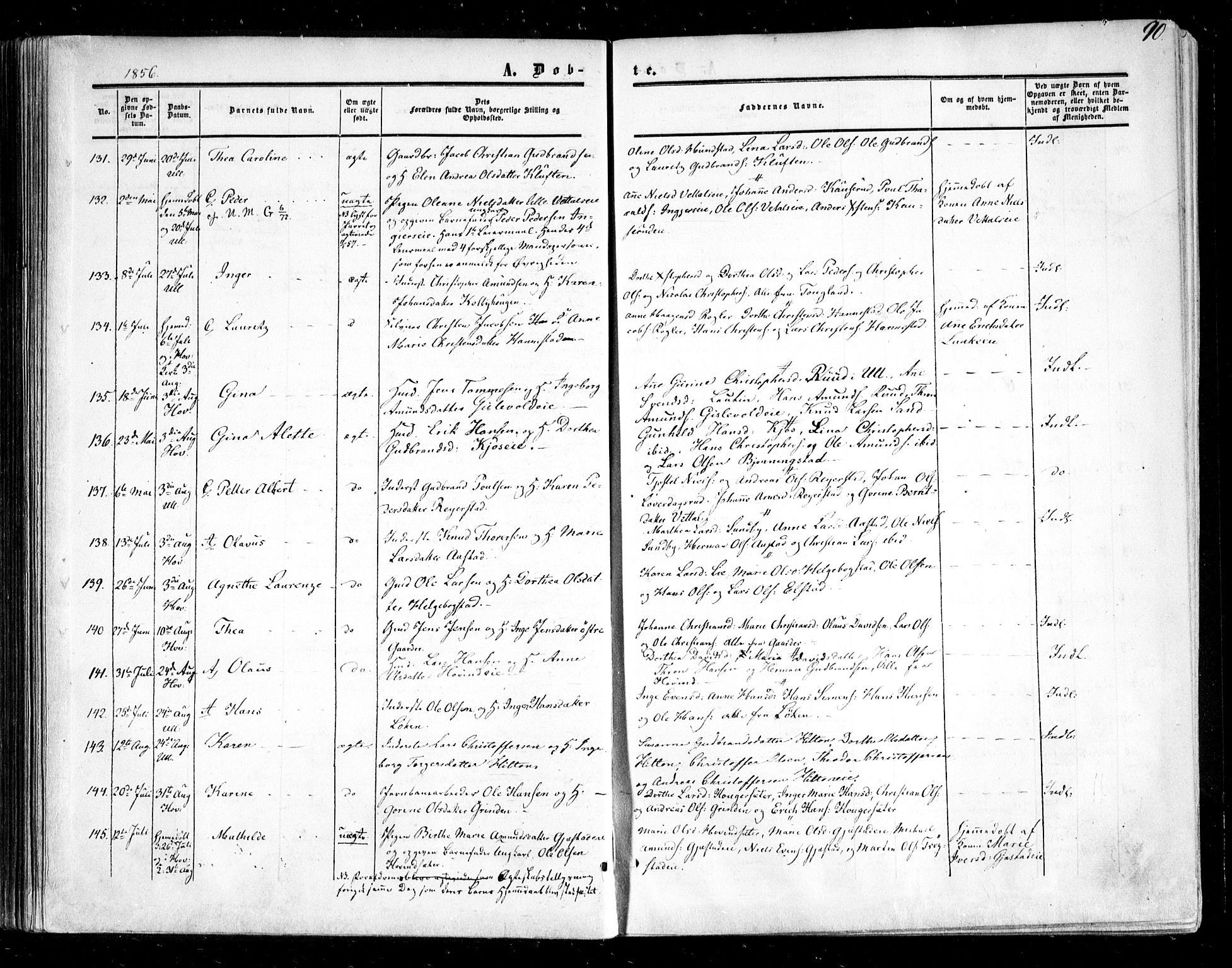 Ullensaker prestekontor Kirkebøker, AV/SAO-A-10236a/F/Fa/L0015.a: Parish register (official) no. I 15A, 1851-1862, p. 90