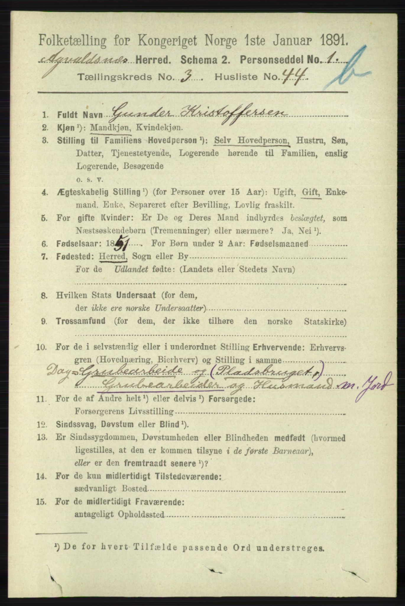 RA, 1891 census for 1147 Avaldsnes, 1891, p. 2777