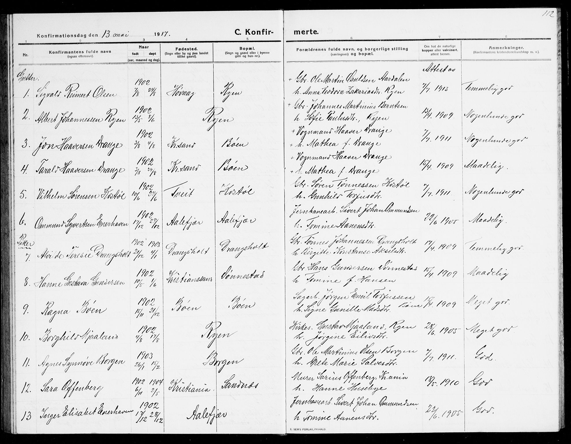 Tveit sokneprestkontor, AV/SAK-1111-0043/F/Fb/L0005: Parish register (copy) no. B 5, 1915-1941, p. 112