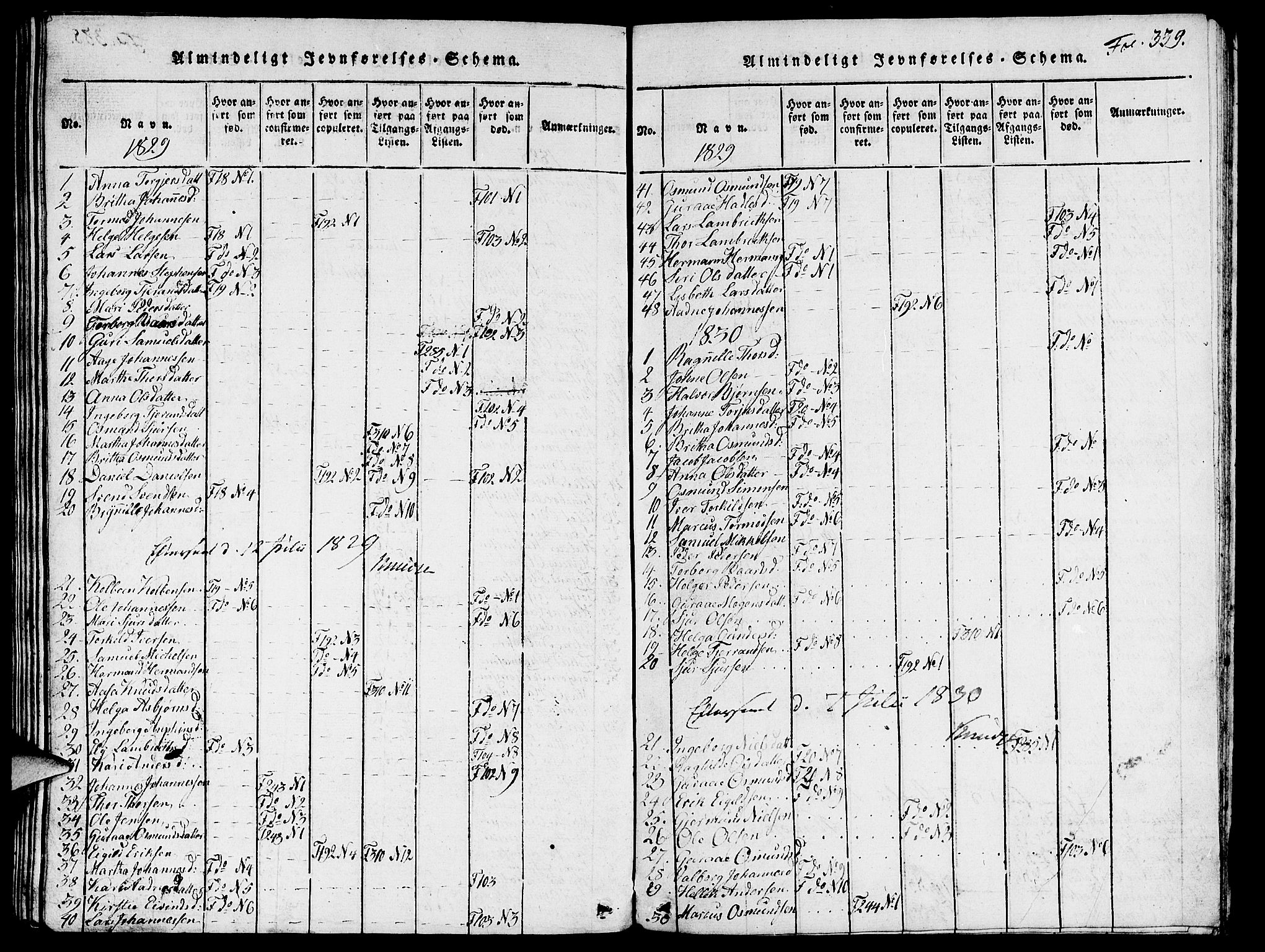 Vikedal sokneprestkontor, SAST/A-101840/01/V: Parish register (copy) no. B 3, 1816-1867, p. 339