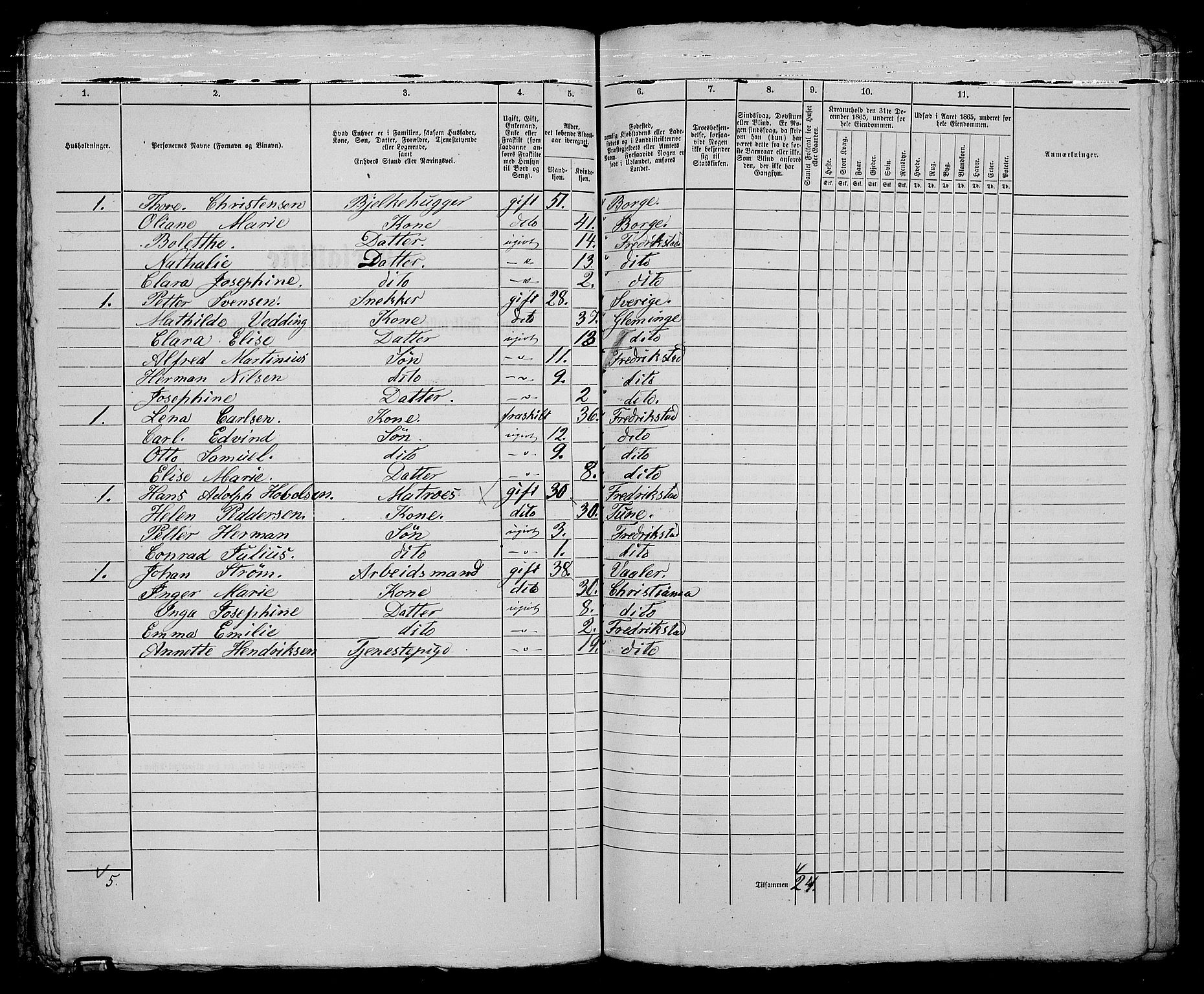 RA, 1865 census for Fredrikstad/Fredrikstad, 1865, p. 354