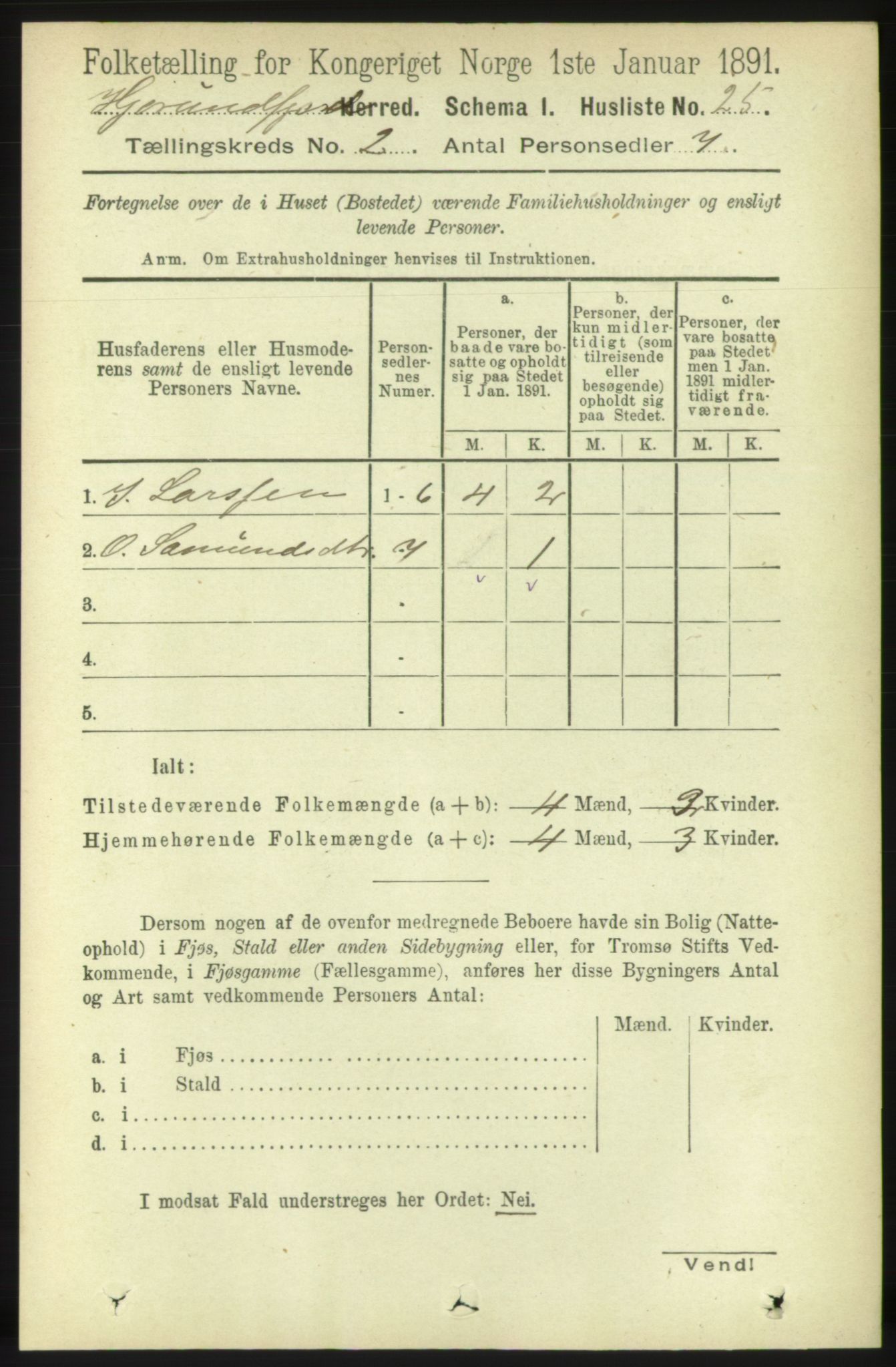 RA, 1891 census for 1522 Hjørundfjord, 1891, p. 239