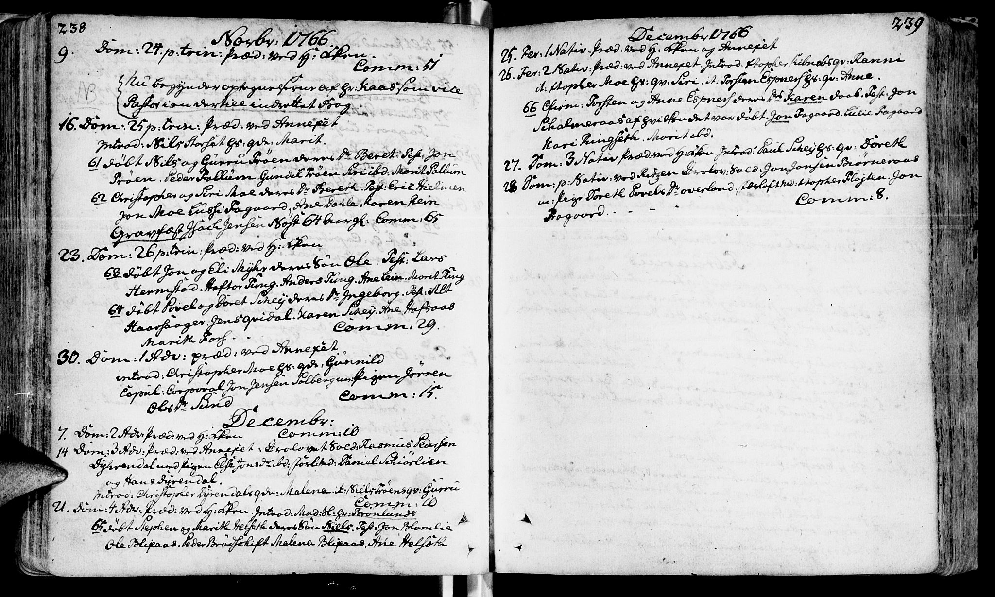 Ministerialprotokoller, klokkerbøker og fødselsregistre - Sør-Trøndelag, SAT/A-1456/646/L0605: Parish register (official) no. 646A03, 1751-1790, p. 238-239