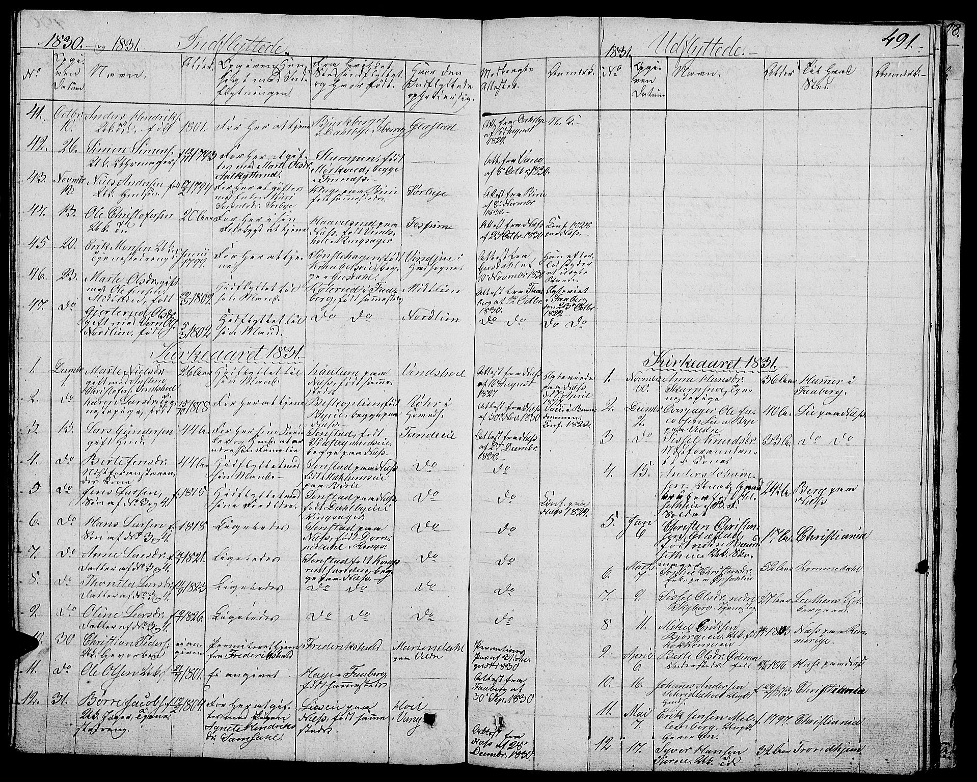 Ringsaker prestekontor, AV/SAH-PREST-014/L/La/L0004: Parish register (copy) no. 4, 1827-1838, p. 491