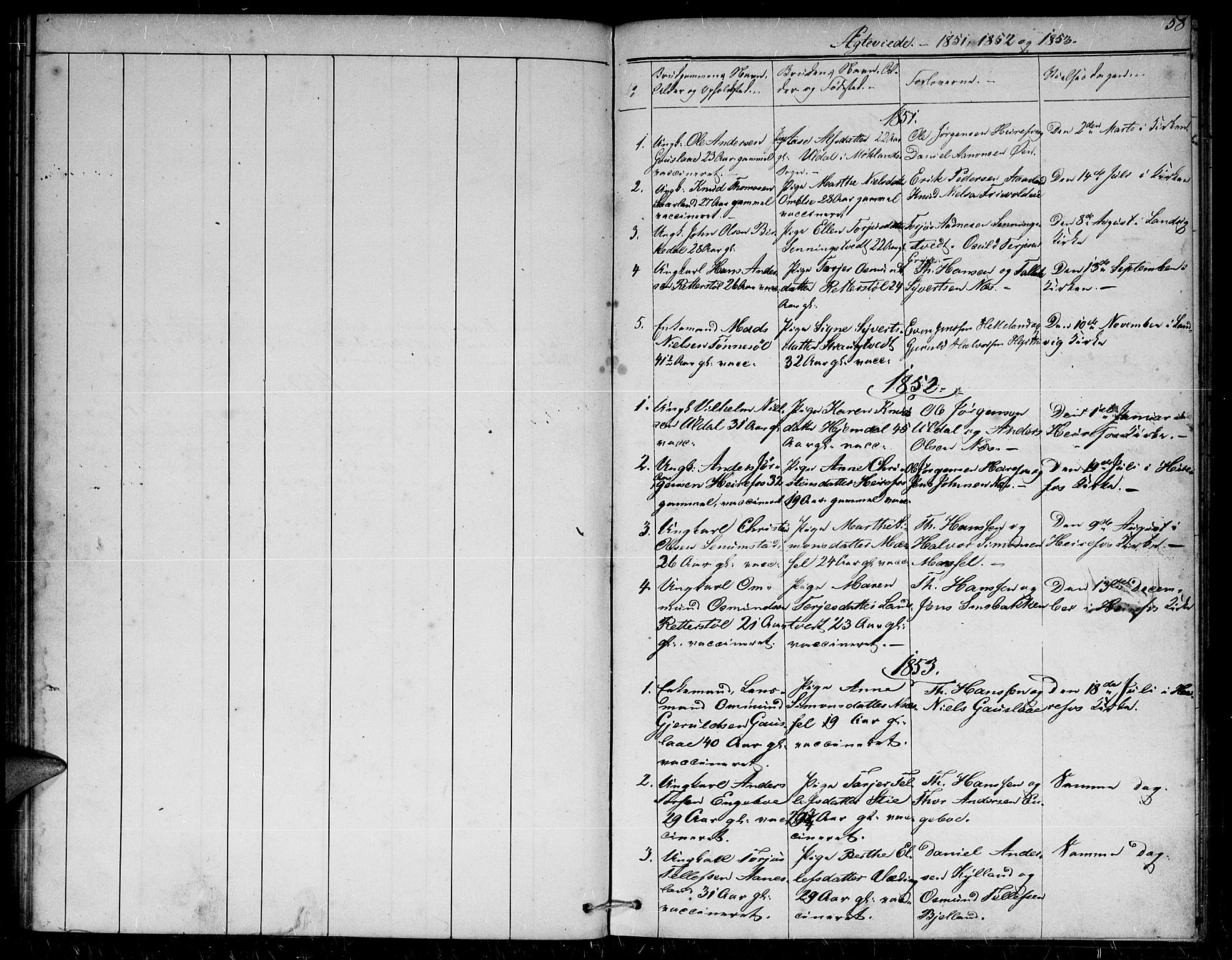 Herefoss sokneprestkontor, SAK/1111-0019/F/Fb/Fba/L0001: Parish register (copy) no. B 1, 1851-1868, p. 58