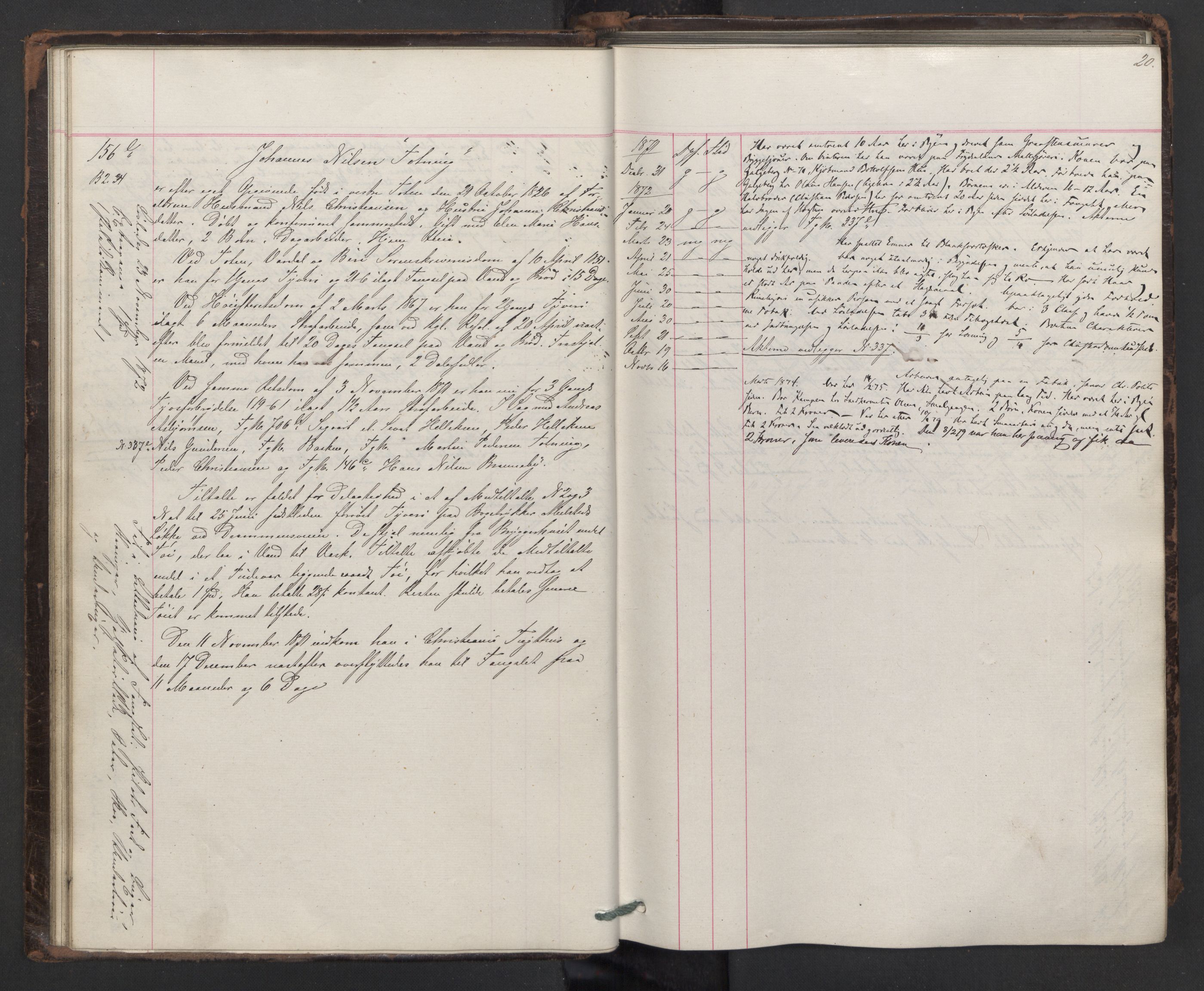 Botsfengslet, AV/RA-S-1539/D/Db/Dbb/L0014: 137e - 437e, 1871-1873, p. 20