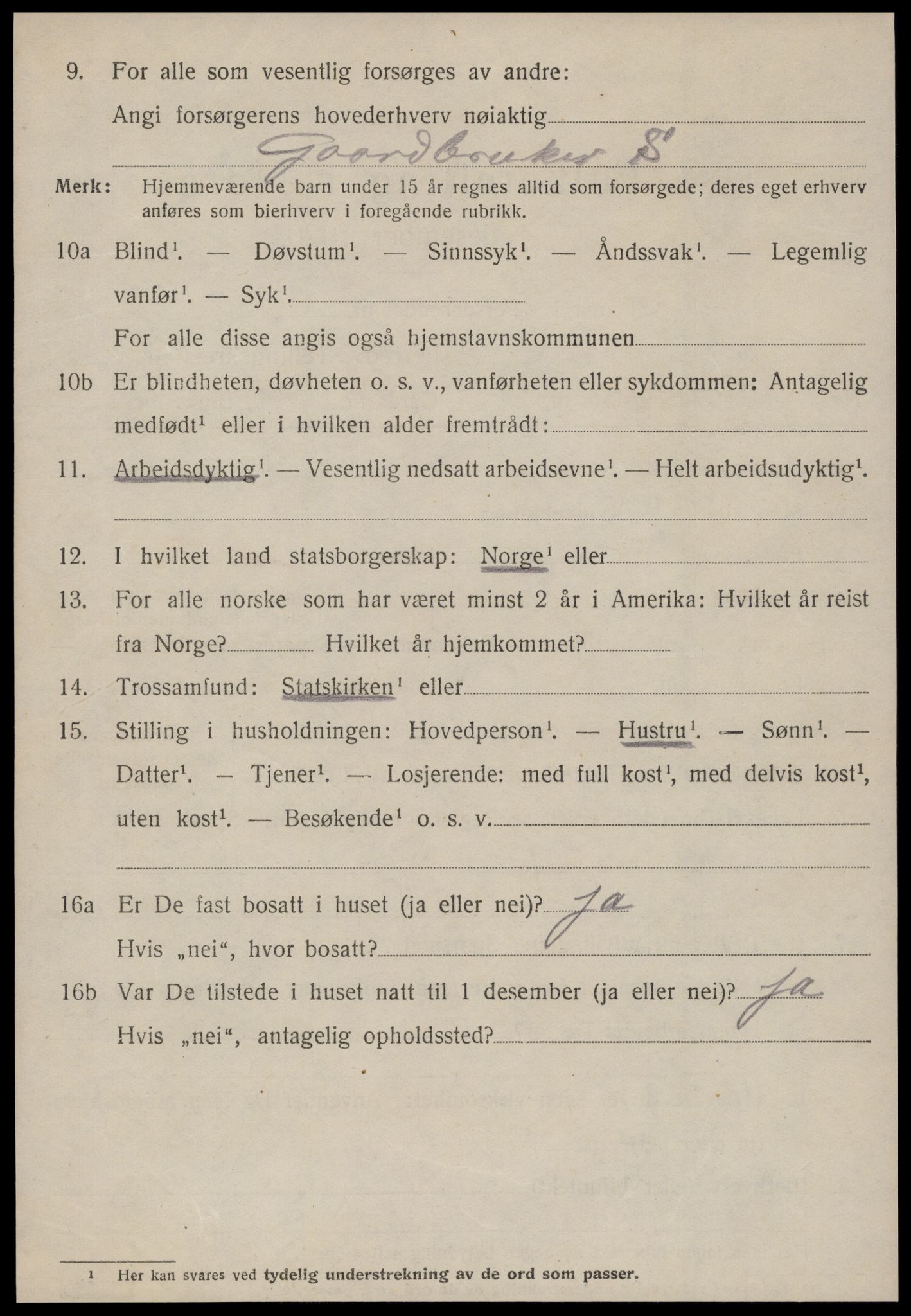 SAT, 1920 census for Stordal, 1920, p. 2089