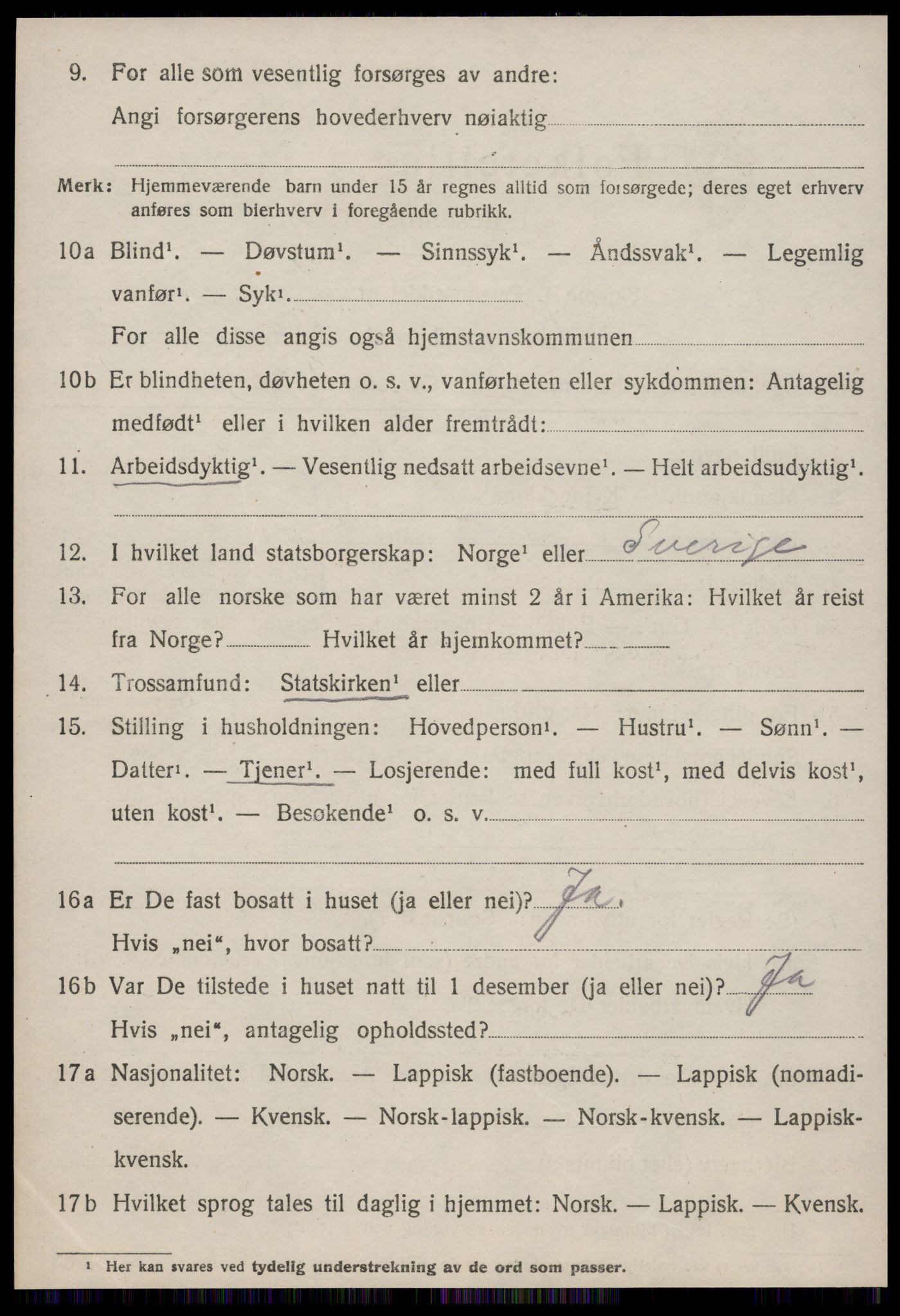 SAT, 1920 census for Strinda, 1920, p. 12657