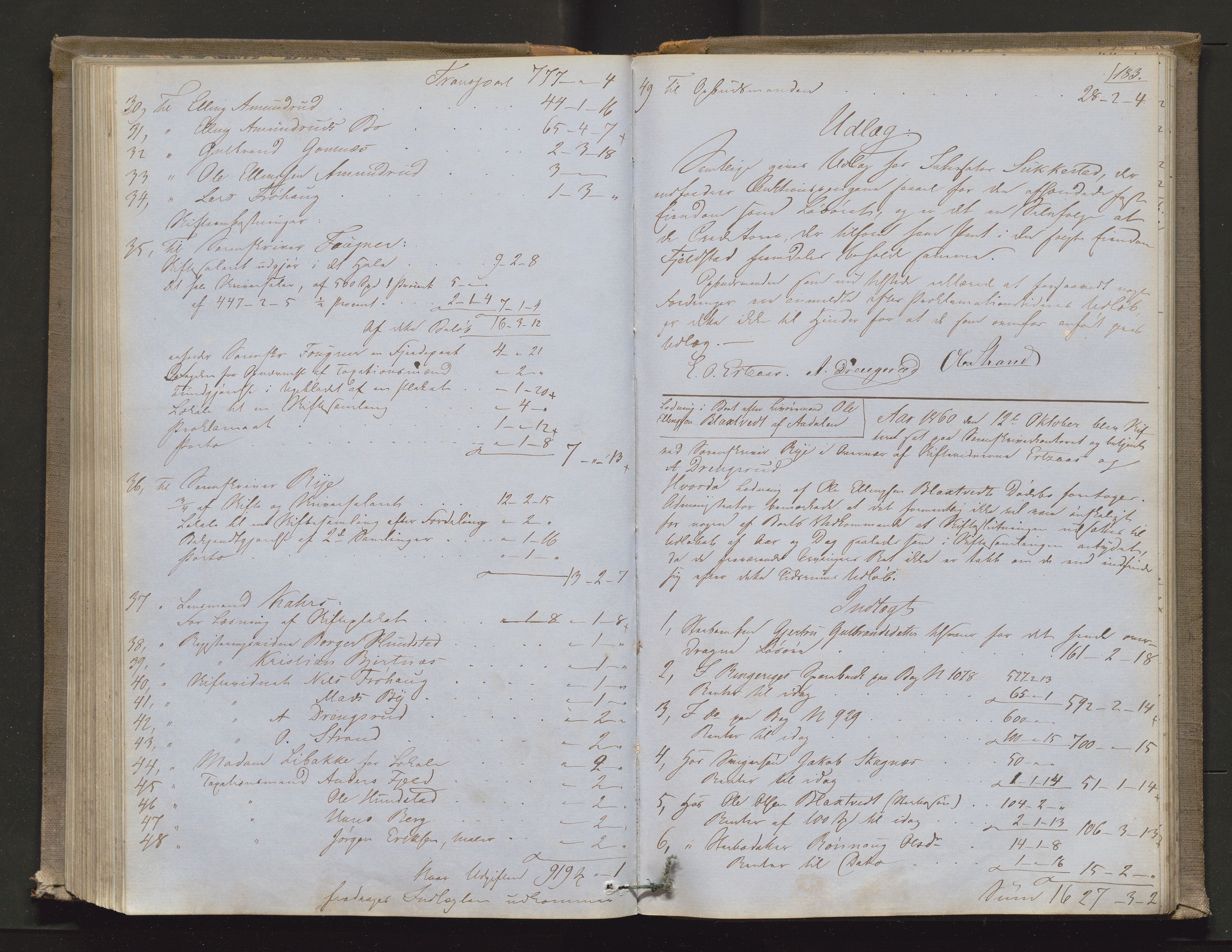 Ringerike sorenskriveri, AV/SAKO-A-105/H/Hb/Hbd/Hbda/L0004: Skifteutlodningsprotokoll, 1857-1862, p. 182b-183a