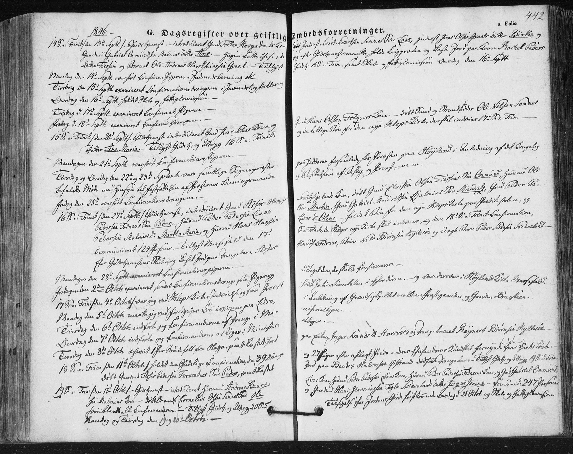 Høyland sokneprestkontor, AV/SAST-A-101799/001/30BA/L0008: Parish register (official) no. A 8, 1841-1856, p. 442