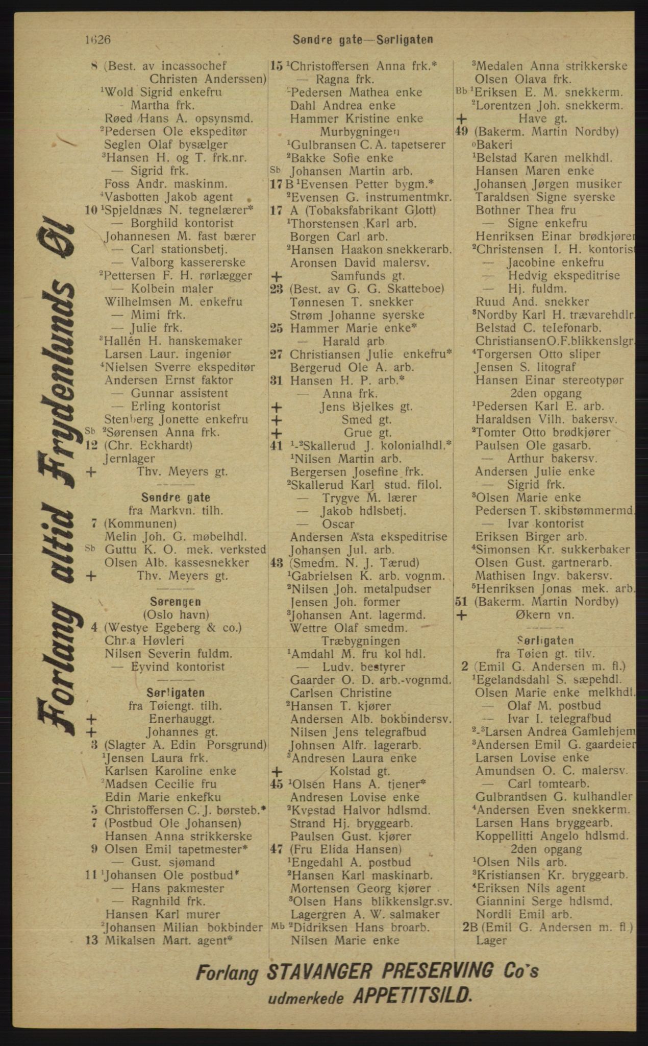 Kristiania/Oslo adressebok, PUBL/-, 1913, p. 1582