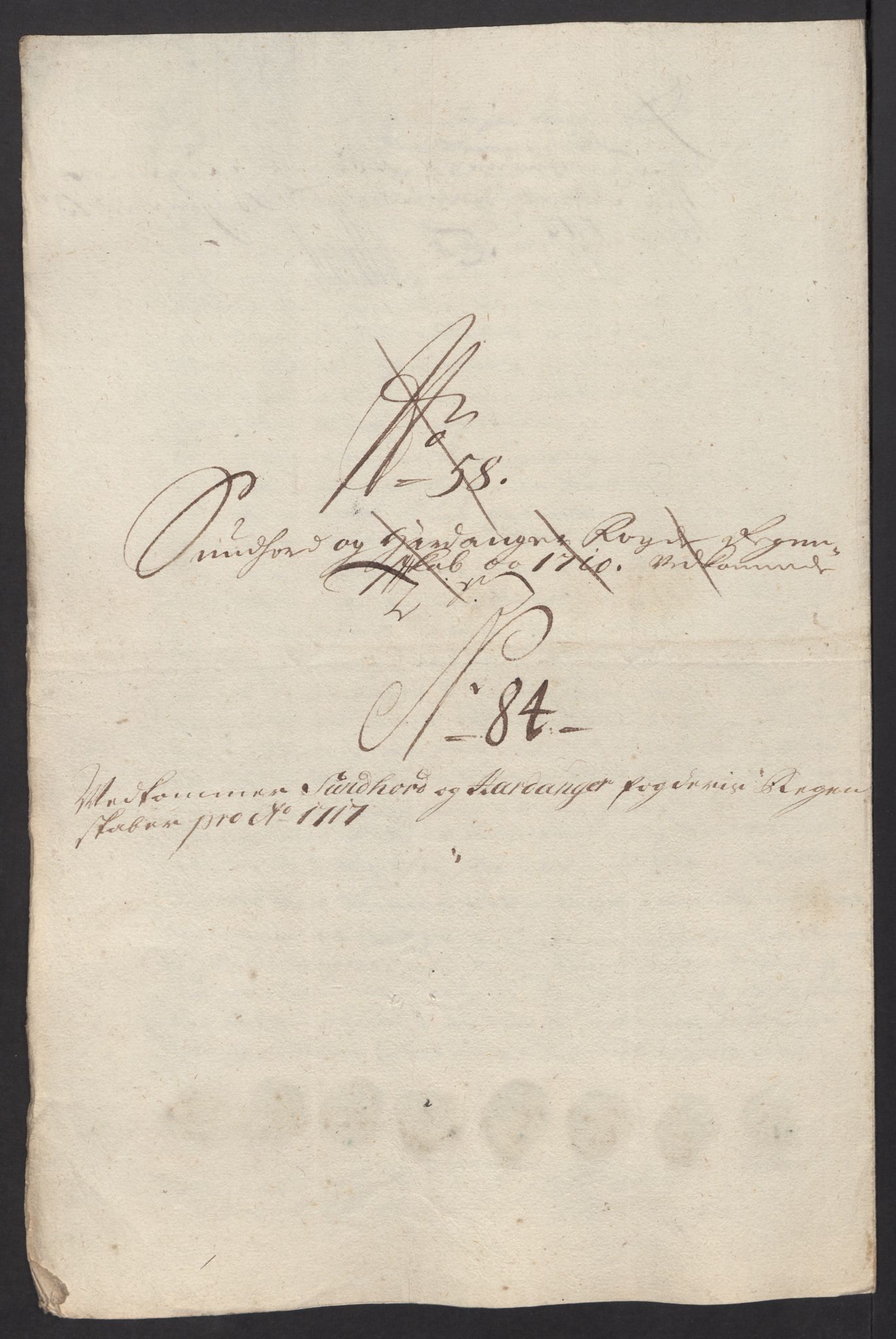 Rentekammeret inntil 1814, Reviderte regnskaper, Fogderegnskap, AV/RA-EA-4092/R48/L2994: Fogderegnskap Sunnhordland og Hardanger, 1717, p. 376