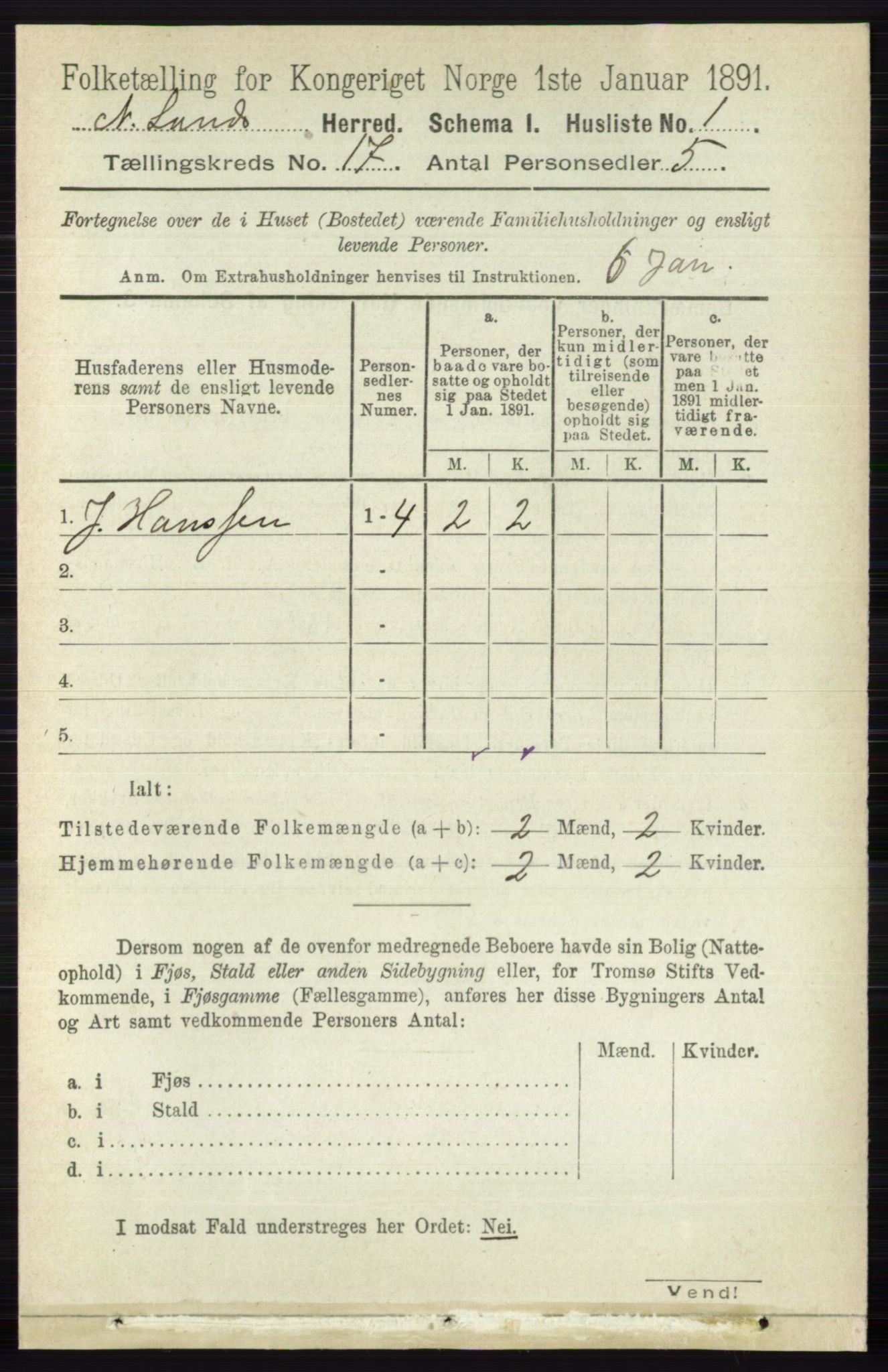 RA, 1891 census for 0538 Nordre Land, 1891, p. 4273