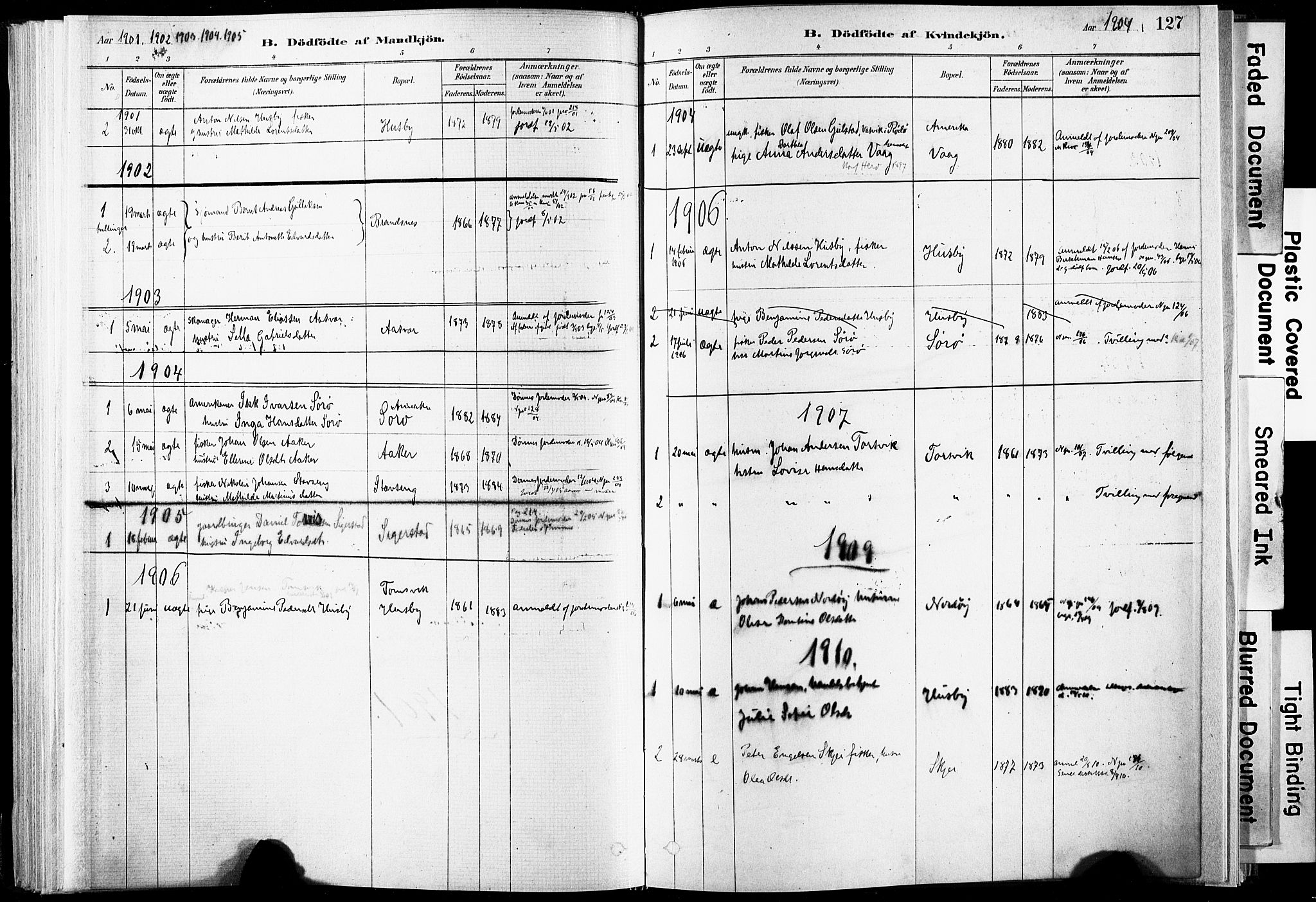 Ministerialprotokoller, klokkerbøker og fødselsregistre - Nordland, SAT/A-1459/835/L0525: Parish register (official) no. 835A03I, 1881-1910, p. 127